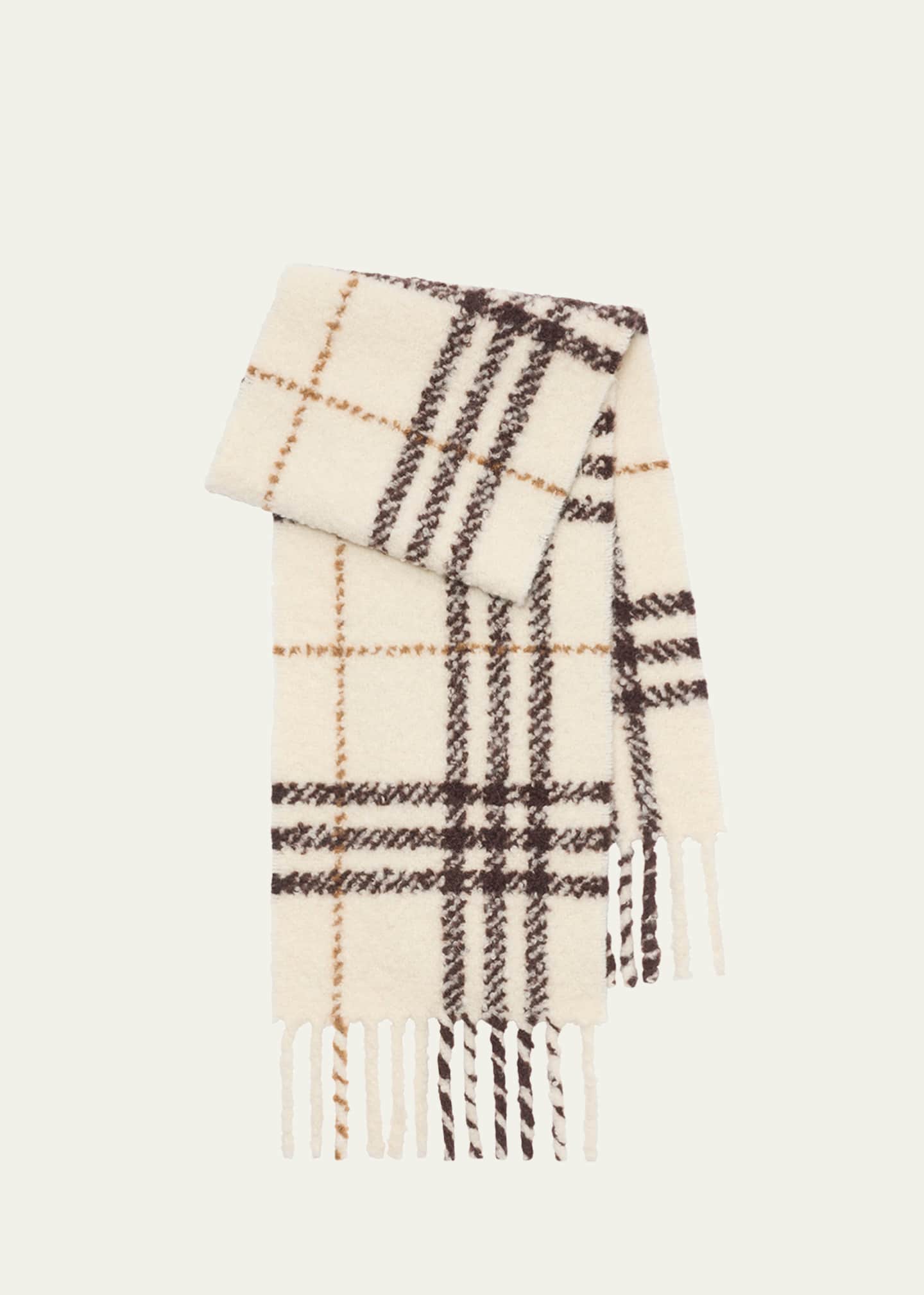 Burberry Check Alpaca Wool Blend Bouclé Scarf - Bergdorf Goodman