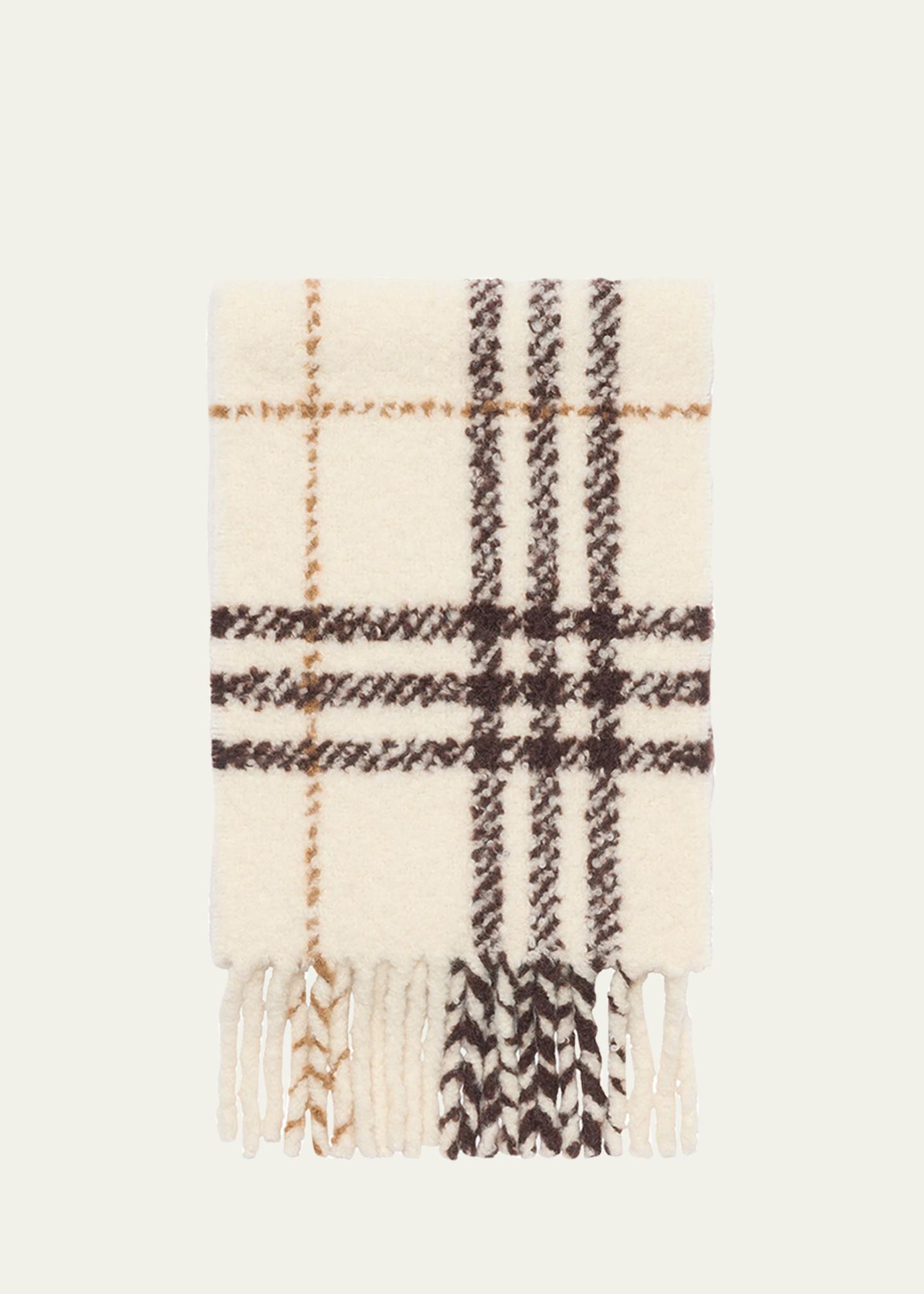Burberry Check Alpaca Wool Blend Bouclé Scarf - Bergdorf Goodman