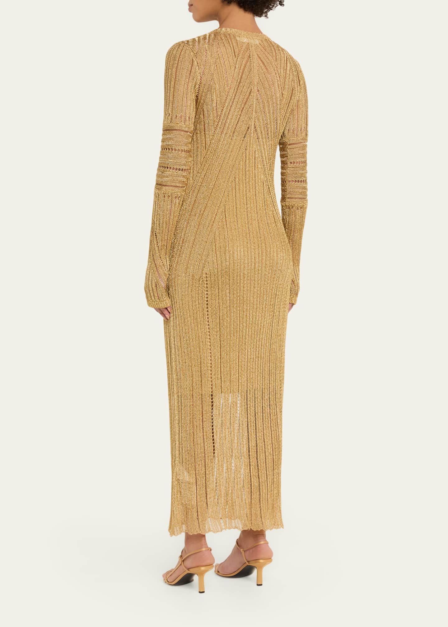 knee length dresses for ladies Luna Metallic Halter Knit Midi Dress main image 1