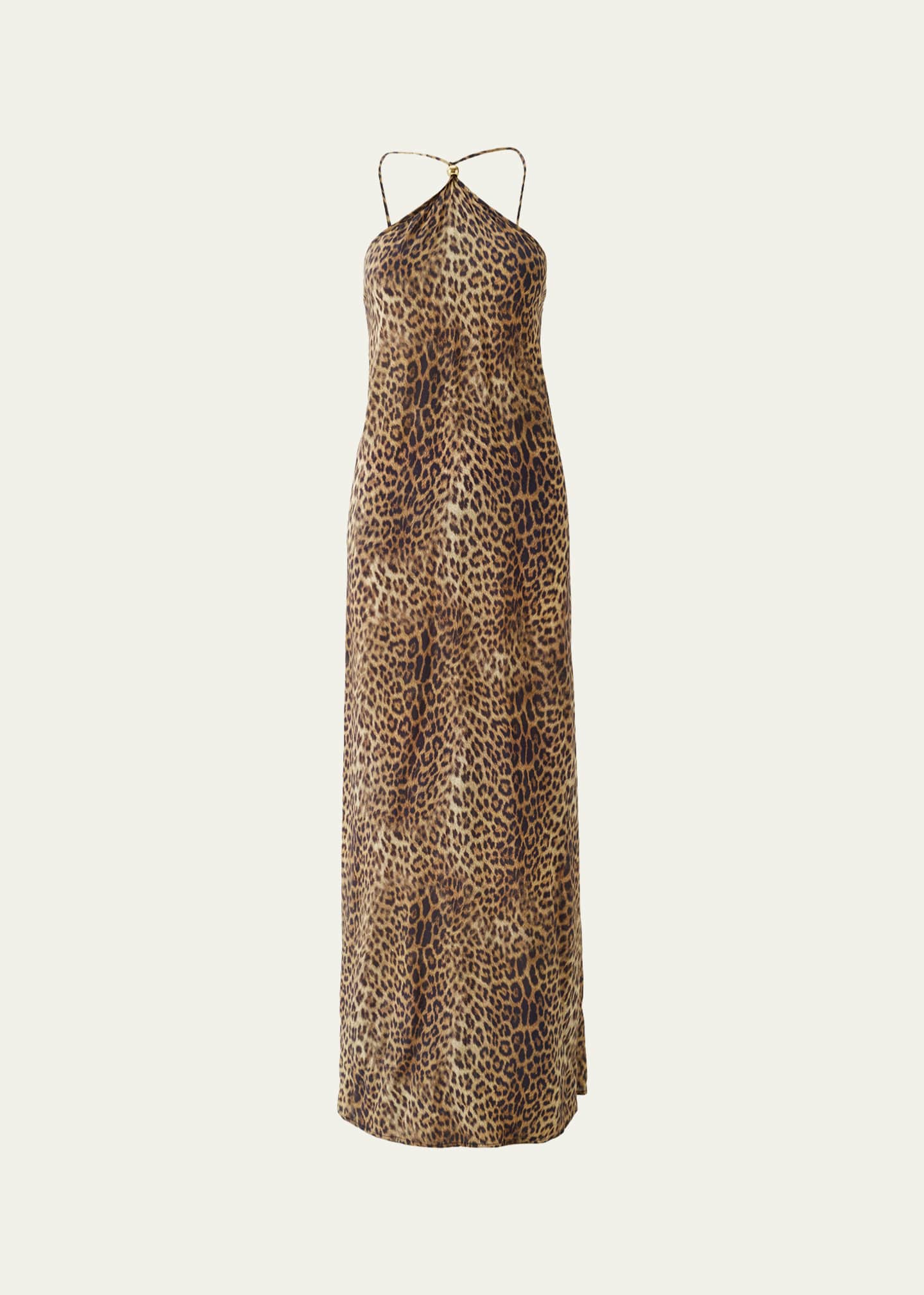 Melissa Odabash Sage Leopard Maxi Dress, Cheetah, Women's, L, Casual & Work Dresses Maxi Dresses