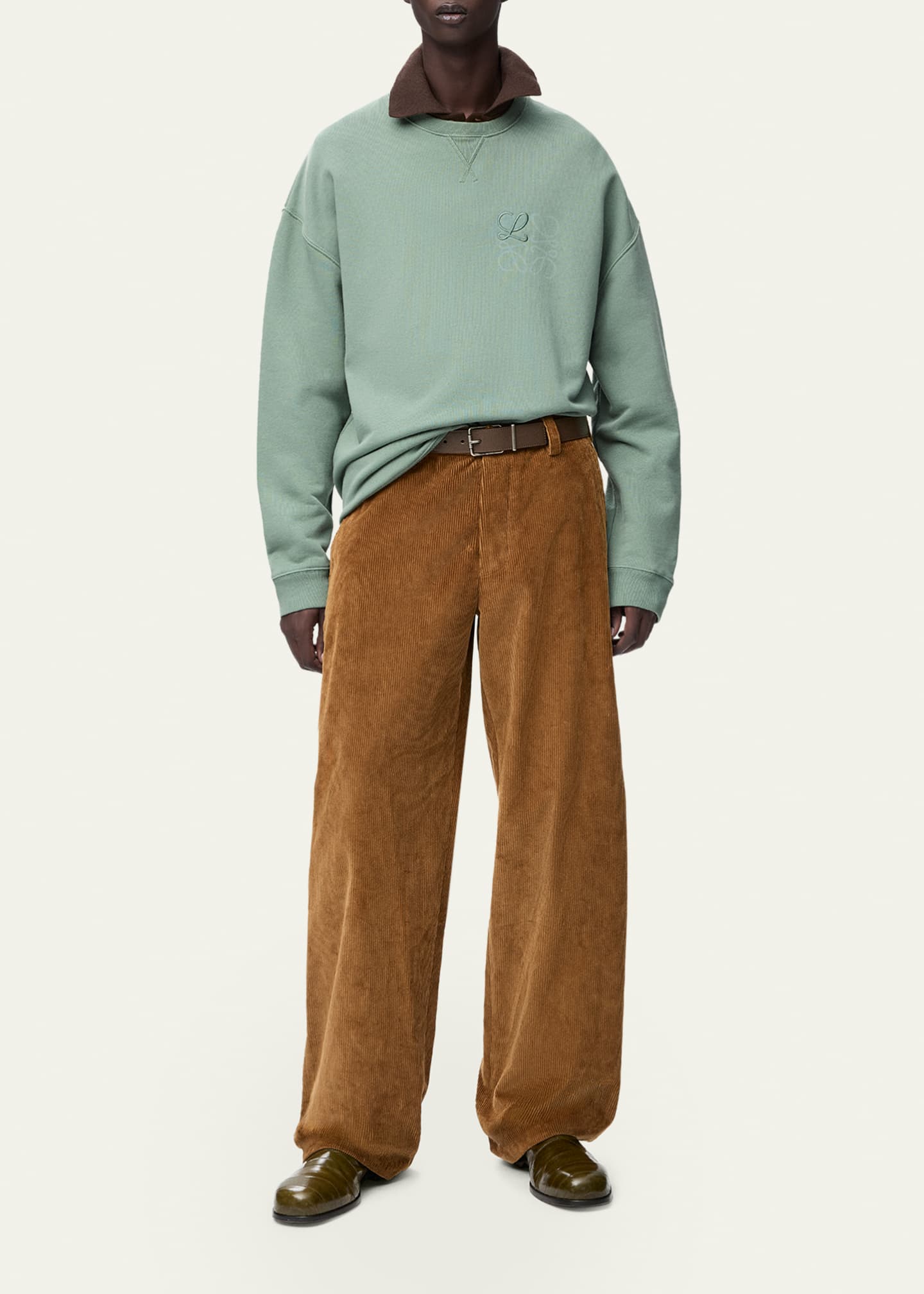 Loewe Men's Print-Embroidered Anagram Sweatshirt - Bergdorf Goodman