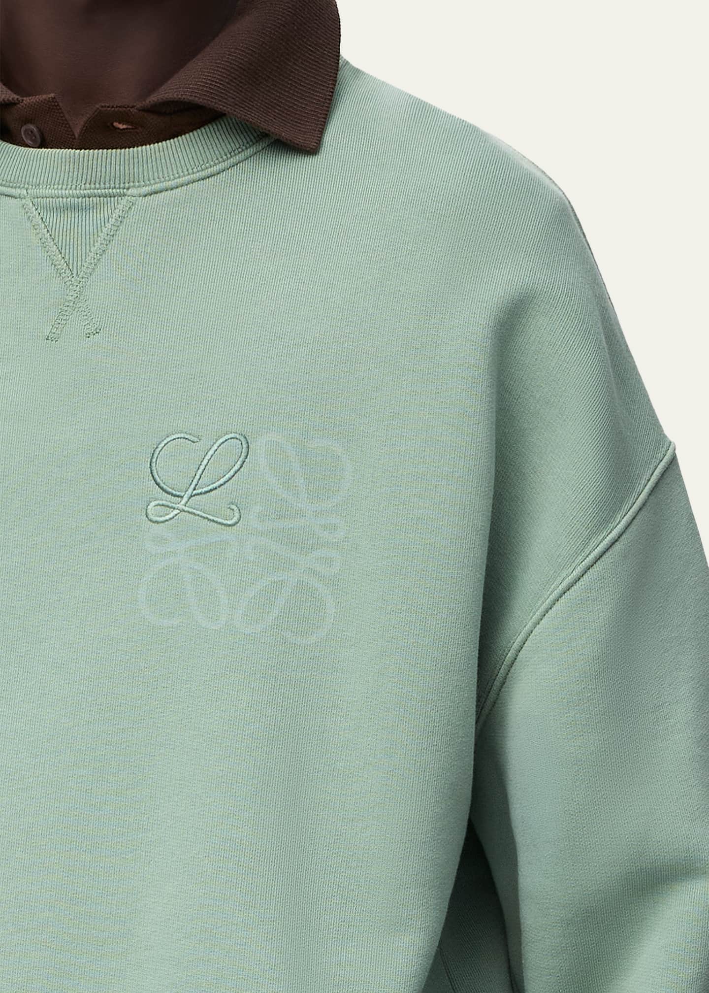 Loewe Men's Print-Embroidered Anagram Sweatshirt - Bergdorf Goodman