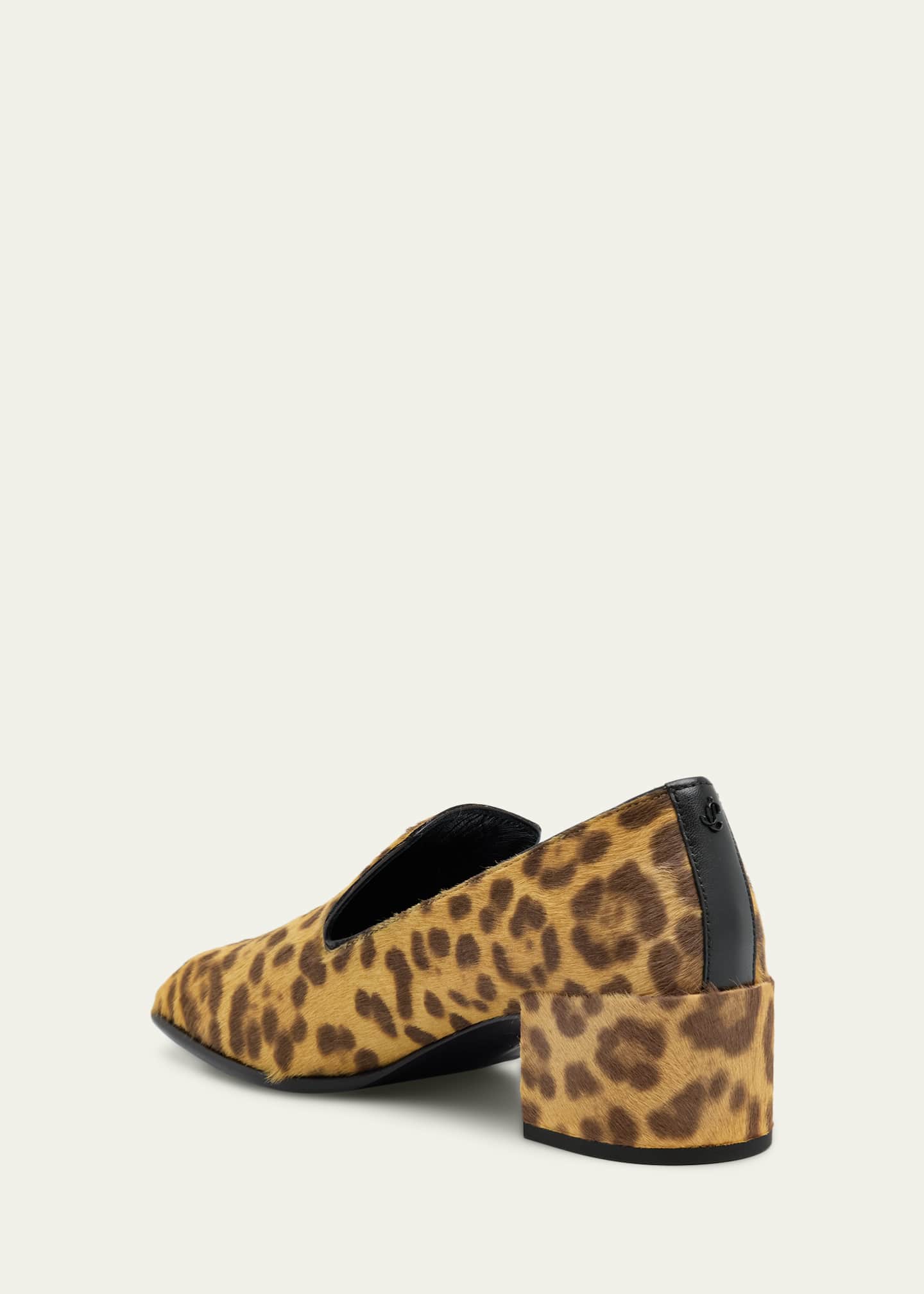 JIMMY CHOO レオパード柄 ローファー Jimmy Choo 45mm Elliot Leopard Calf Hair Loafers - Bergdorf Goodman