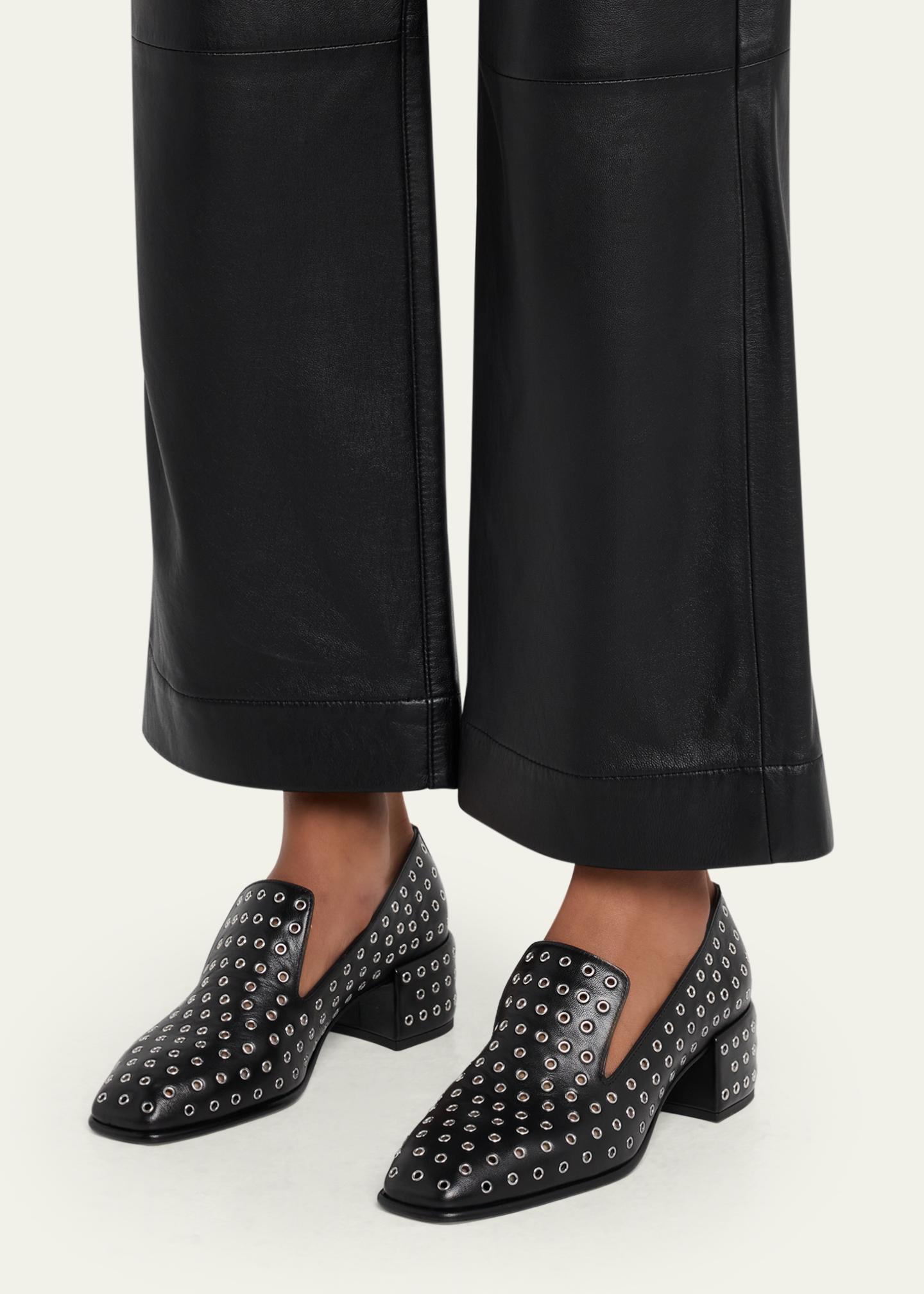 Jimmy Choo 45mm Elliot Grommet Leather Loafers - Bergdorf Goodman