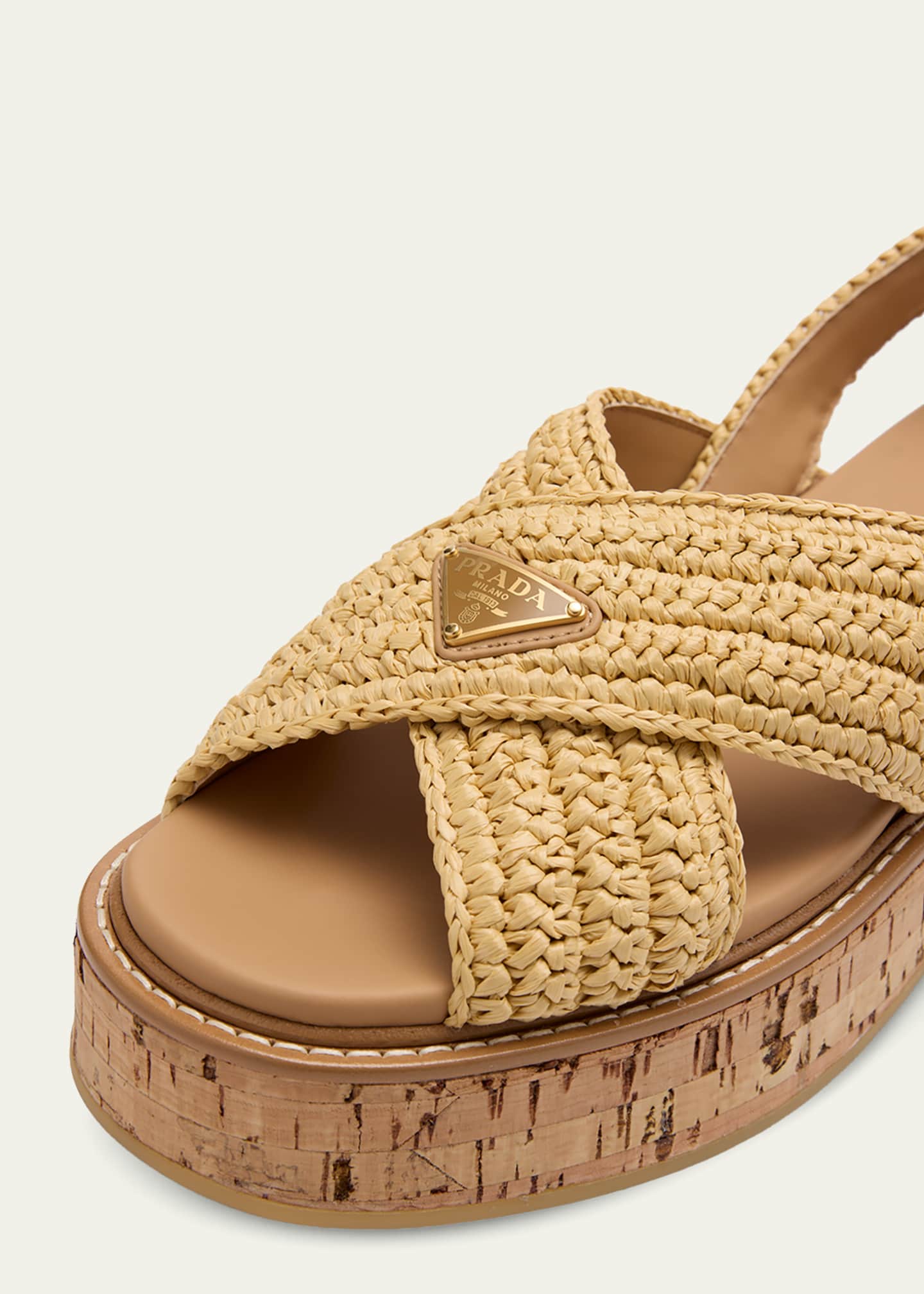 Prada Evolve Crochet and Leather Sandals - Bergdorf Goodman