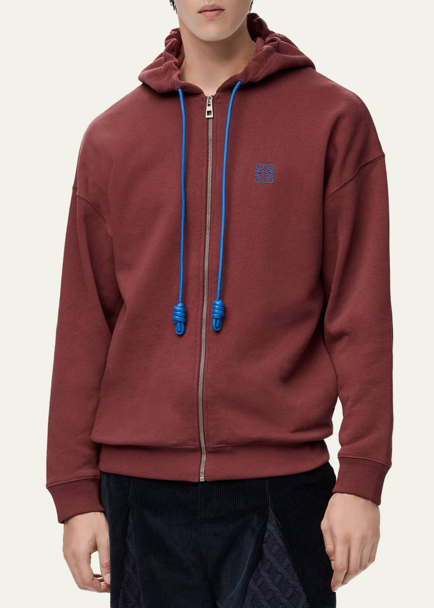 Loewe Men's Anagram Zip-Up Hoodie - Bergdorf Goodman