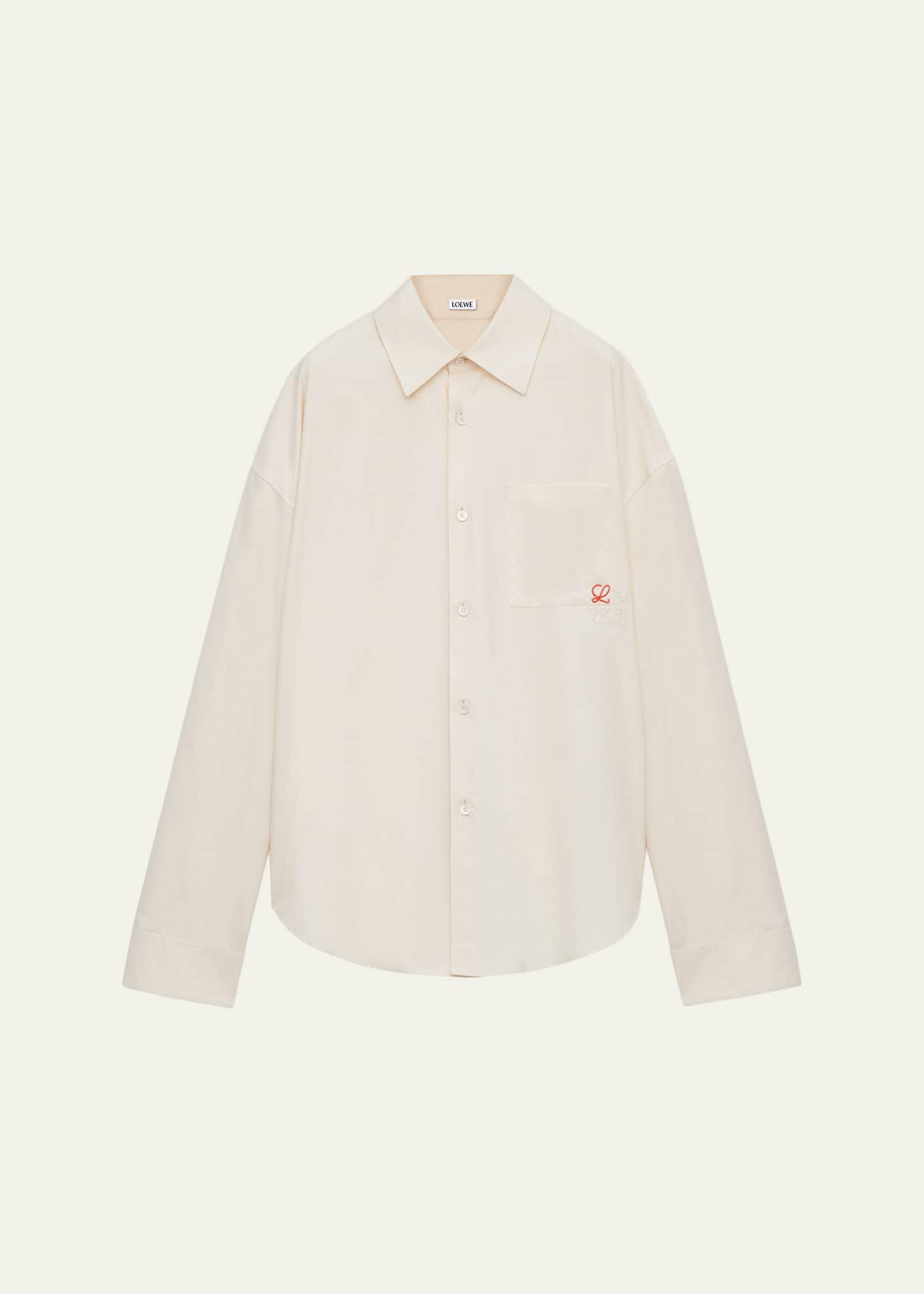 Loewe Men's Embroidered Anagram Pocket Button-Down Shirt