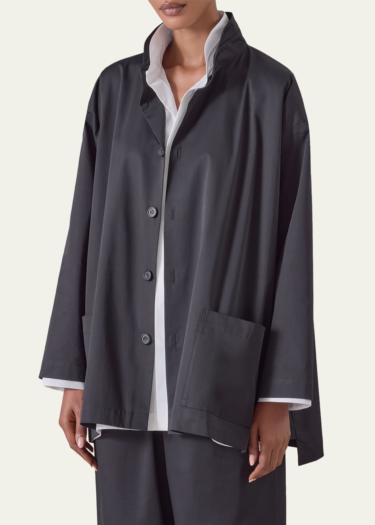 dress shirt insert Lands' End Women's Voile Shirred Trim Insert Shirt