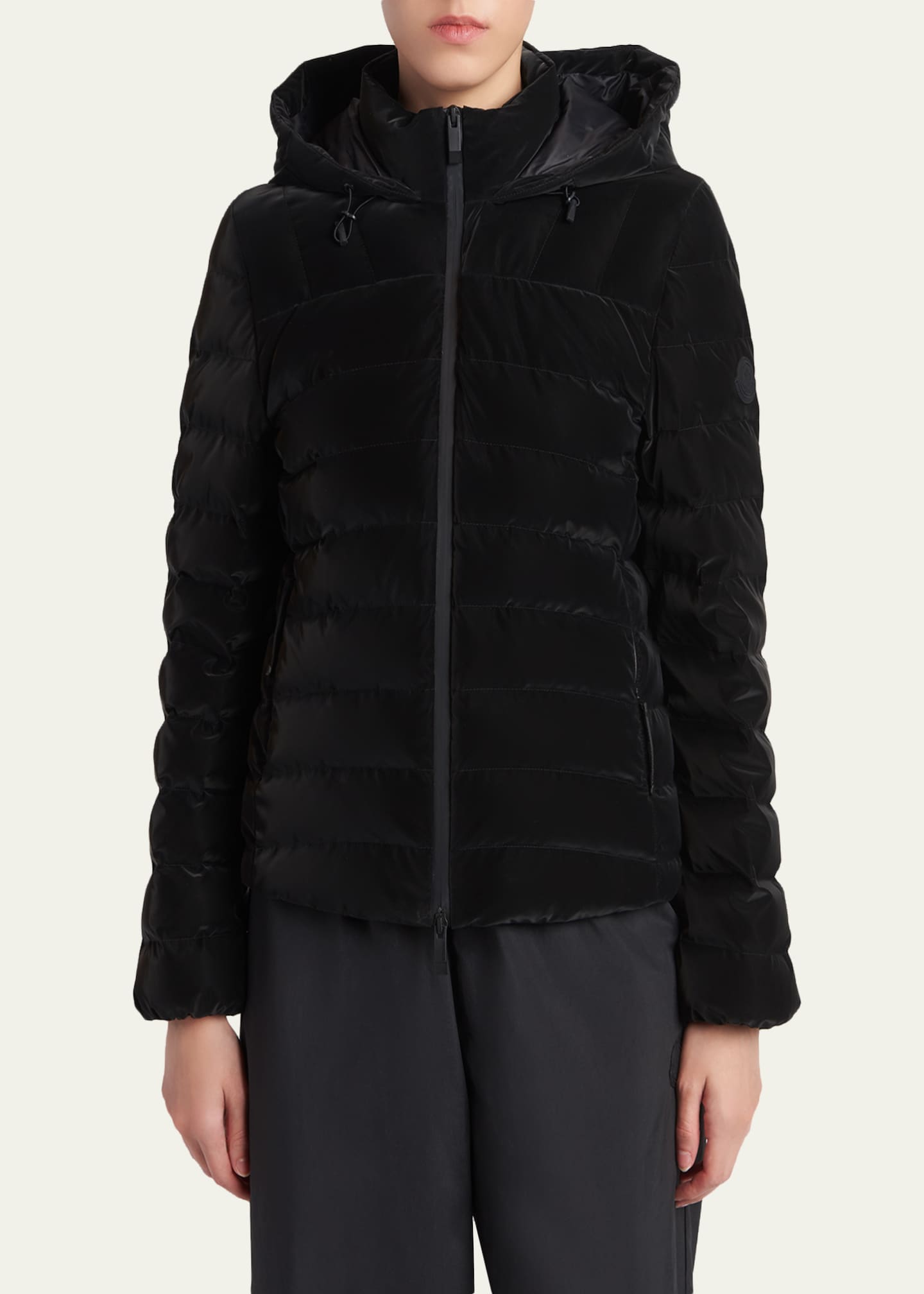 Moncler Trefle Hooded Down Velour Jacket - Bergdorf Goodman