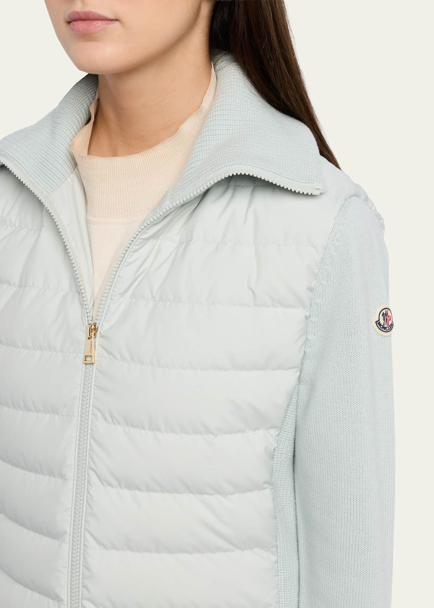 Moncler Padded Wool Zip-Up Cardigan - Bergdorf Goodman
