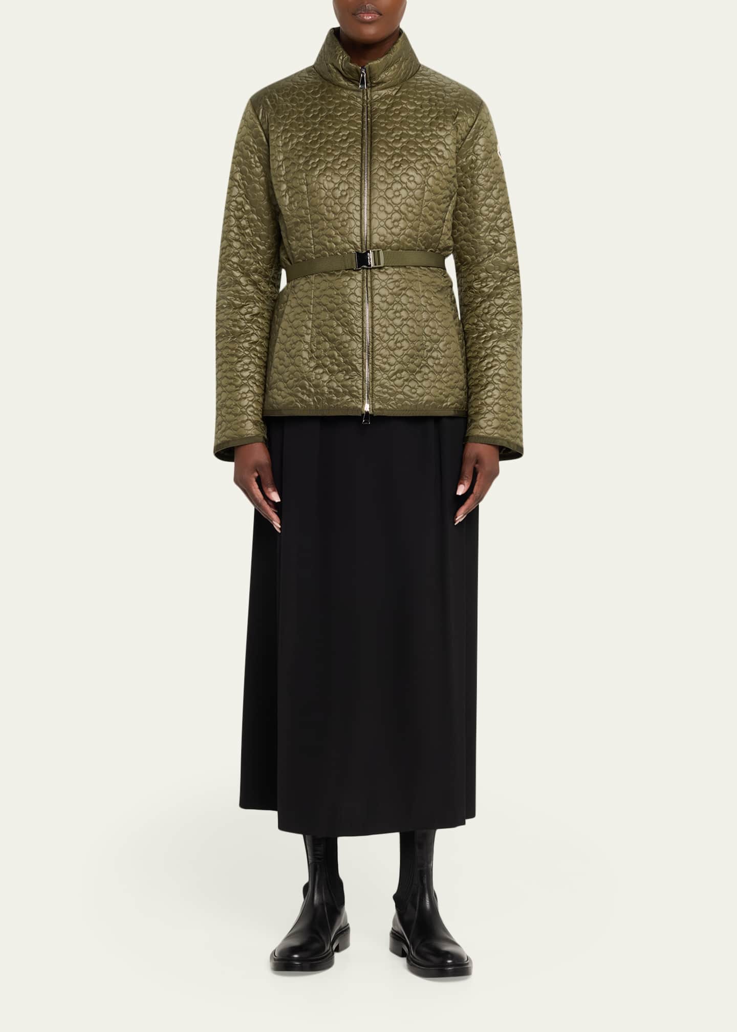Moncler Geranium Floral-Quilted Short Down Jacket - Bergdorf Goodman