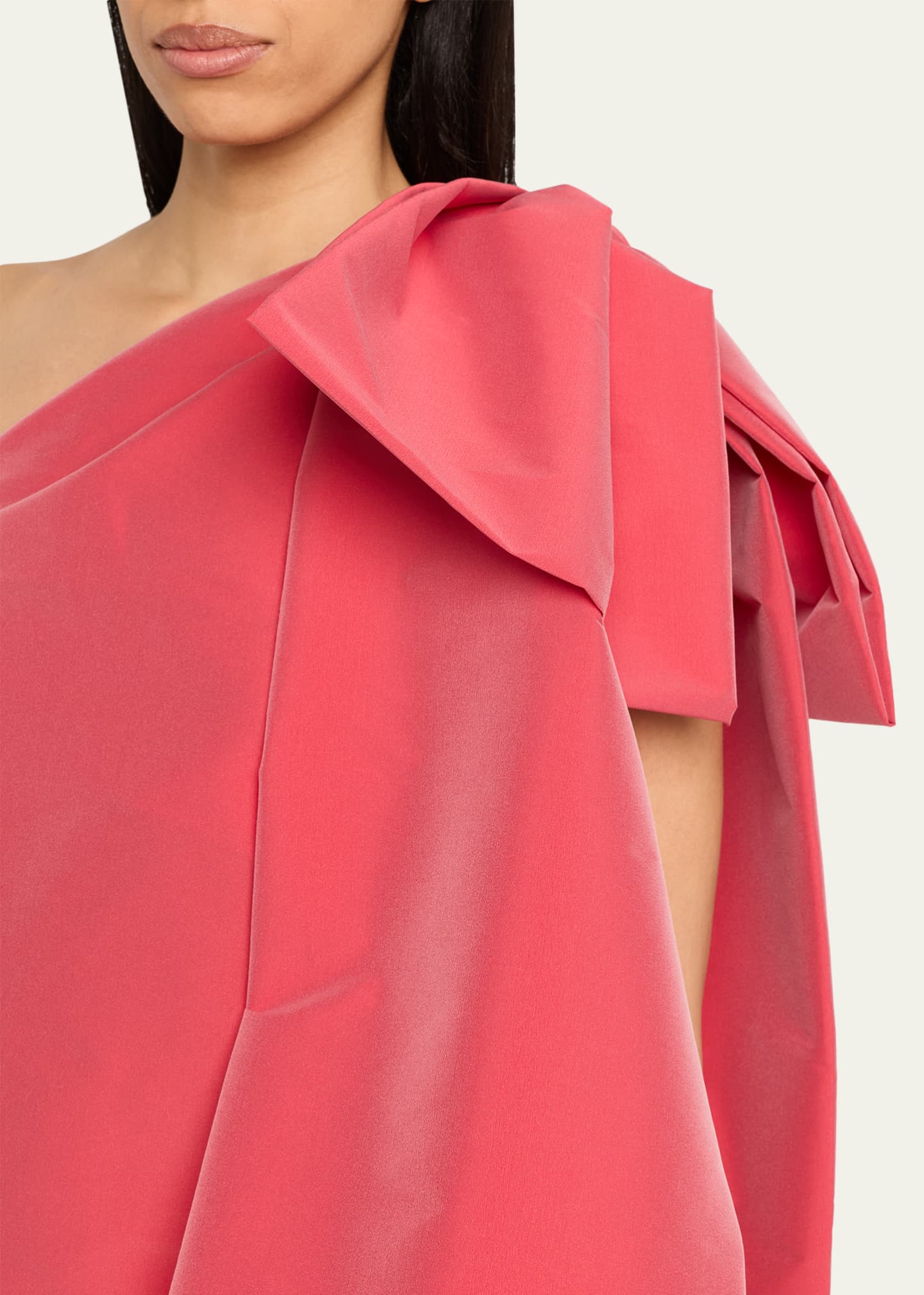 strapless open back dress Sofija Slinky Jersey Plunge Halter Neck Ruched Mini Dress in Scarlet Red main image 1
