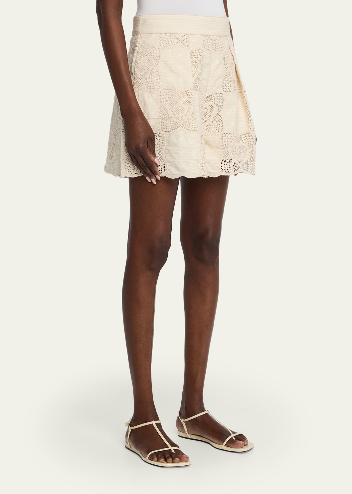 Zimmermann Wanderlust Crochet Cotton-Blend Shorts - Bergdorf Goodman