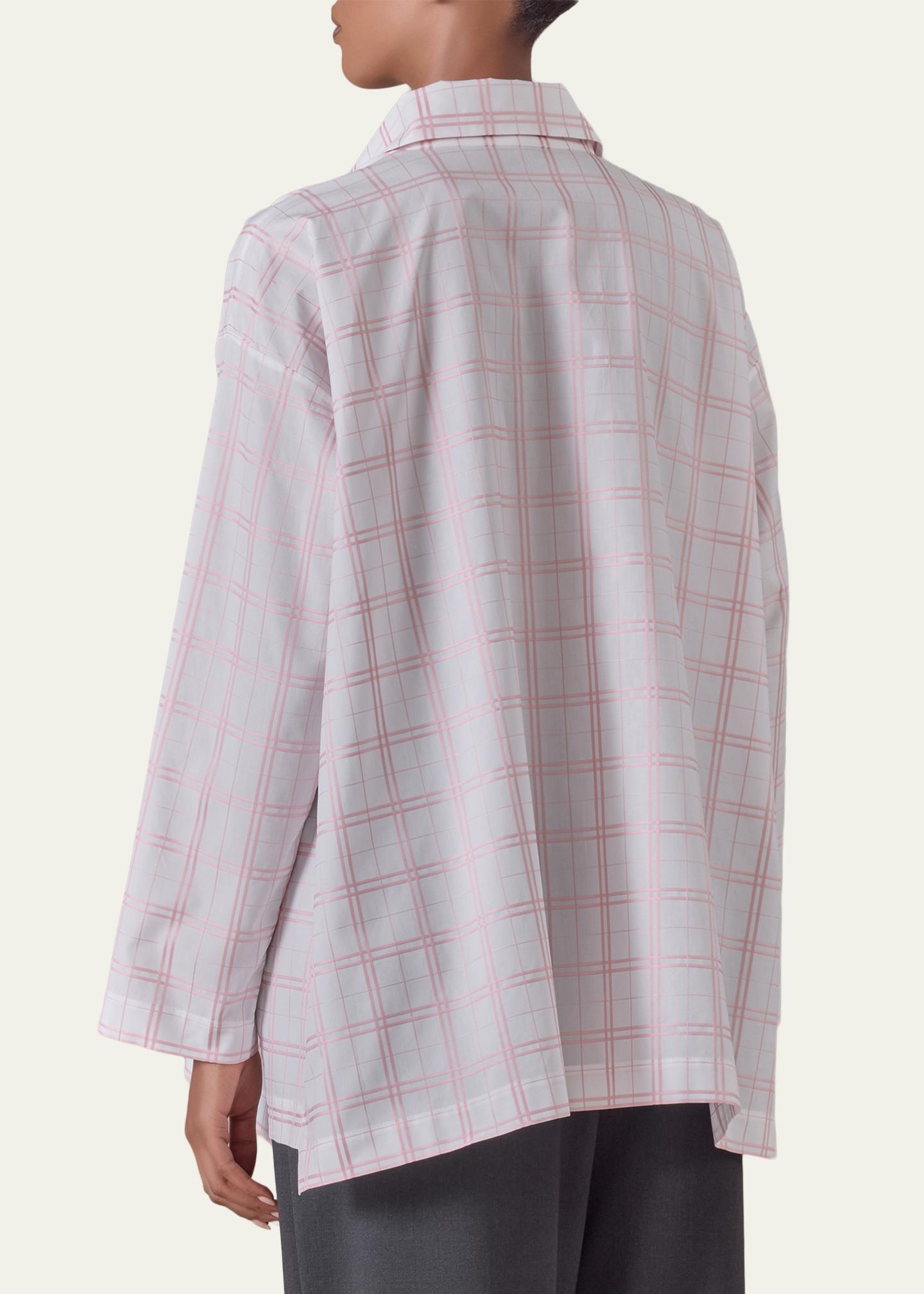 Eskandar A-Line Plaid Cotton Shirt - Bergdorf Goodman