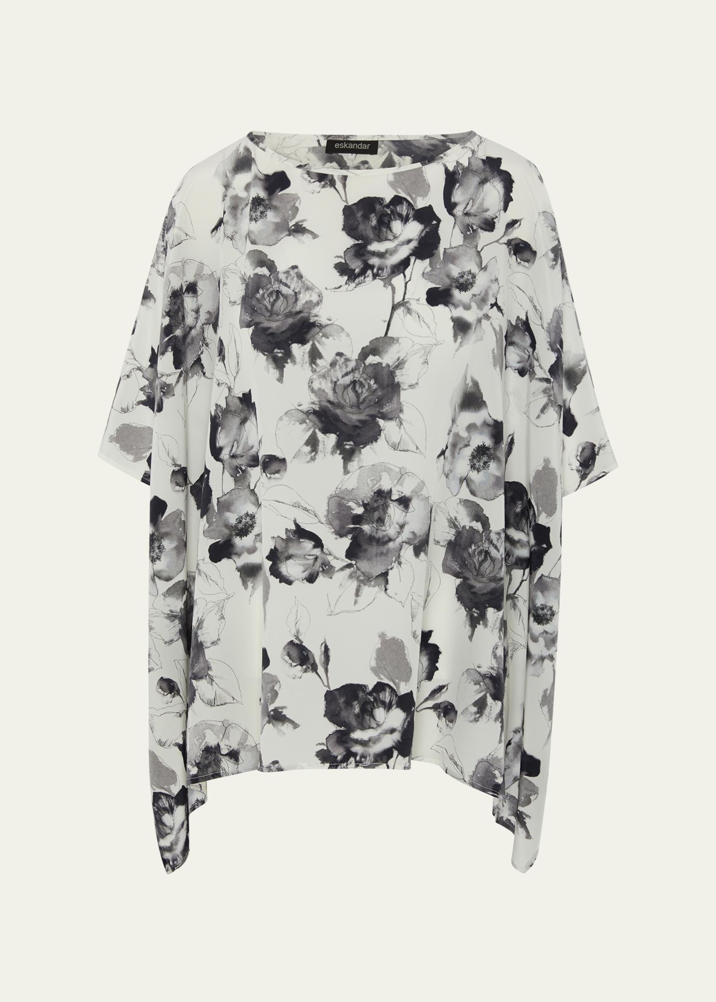 Eskandar Floral-Print Silk Chiffon Blouse - Bergdorf Goodman