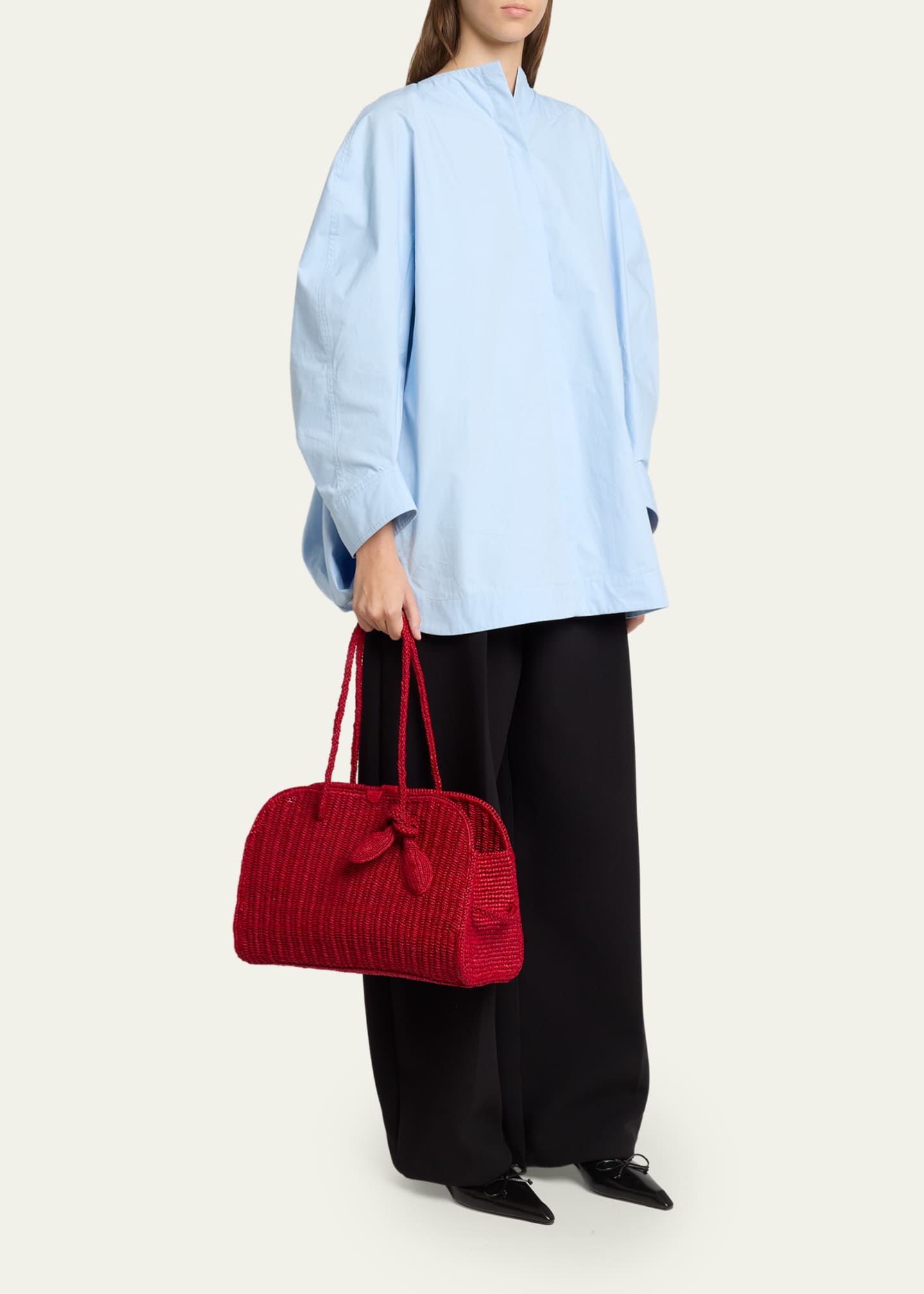 Jacquemus Le Turismo Raffia Top-Handle Bowler Bag - Bergdorf Goodman