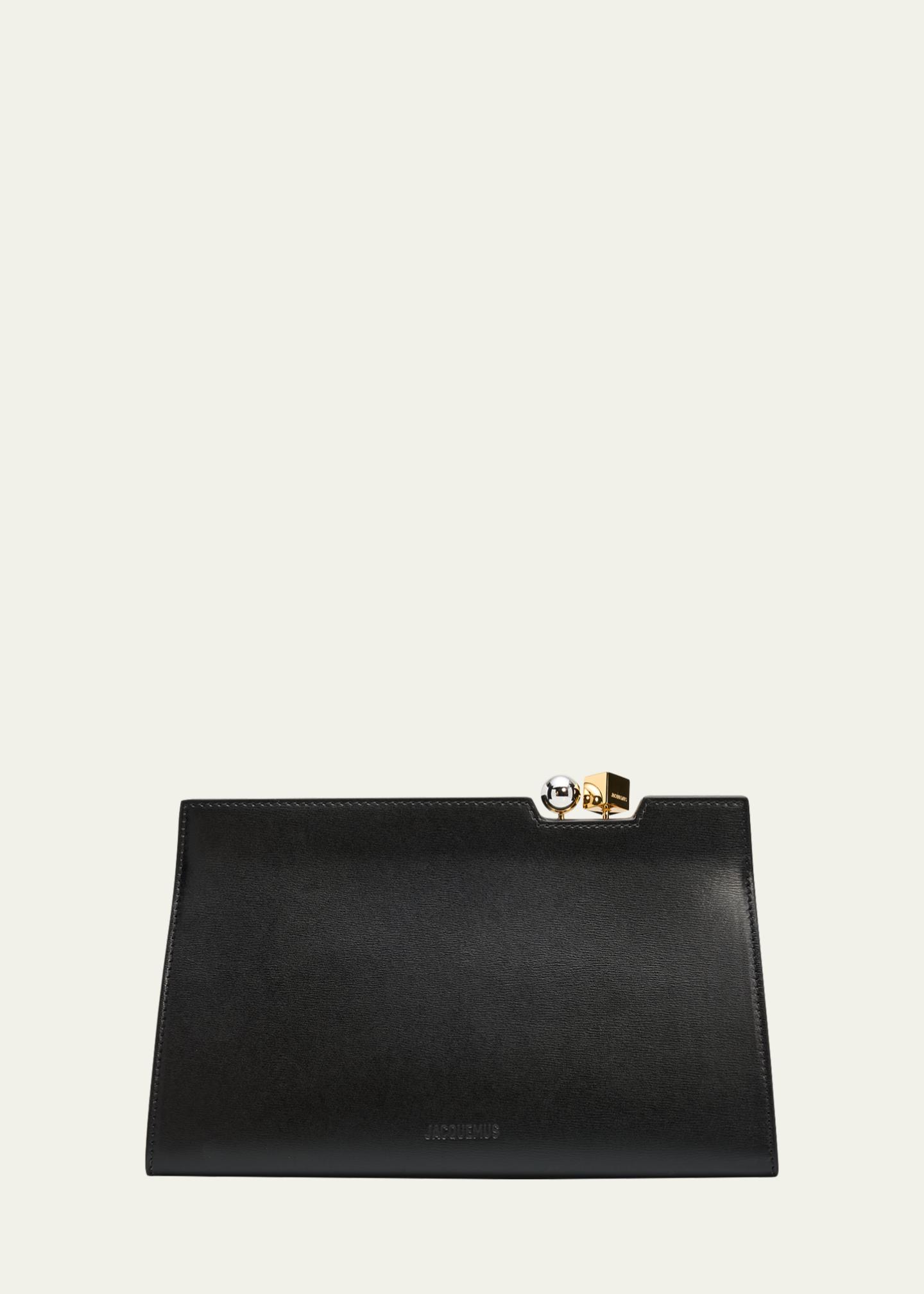 Jacquemus Le Salon Rond Carre Leather Clutch Bag - Bergdorf Goodman