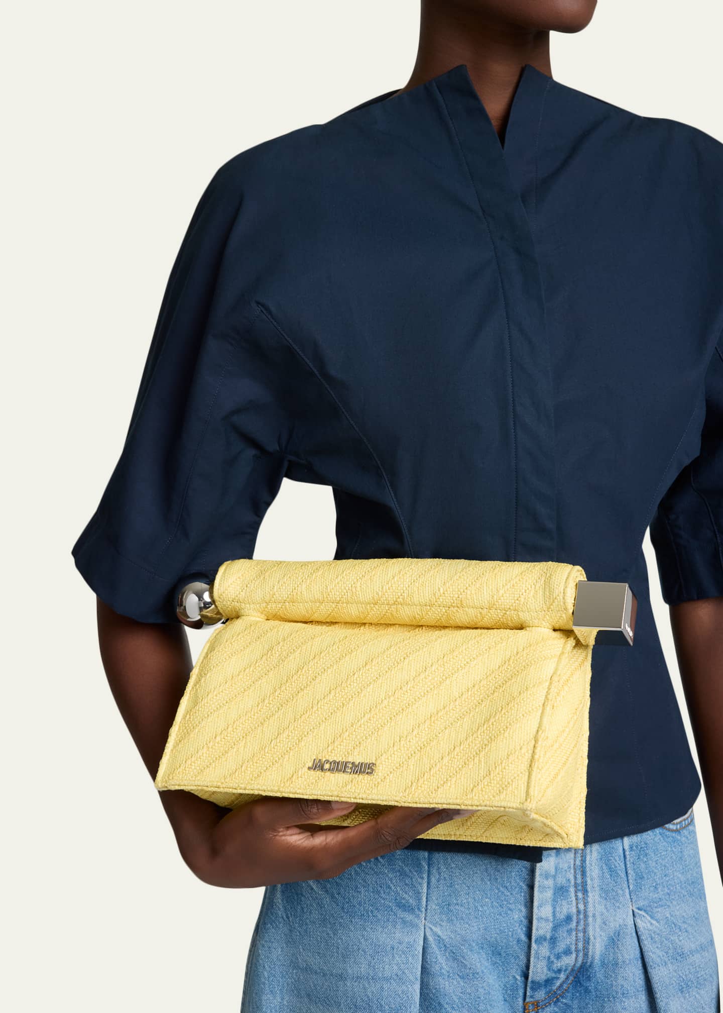 Jacquemus La Pochette Rond Carre Rolled Clutch Bag - Bergdorf Goodman