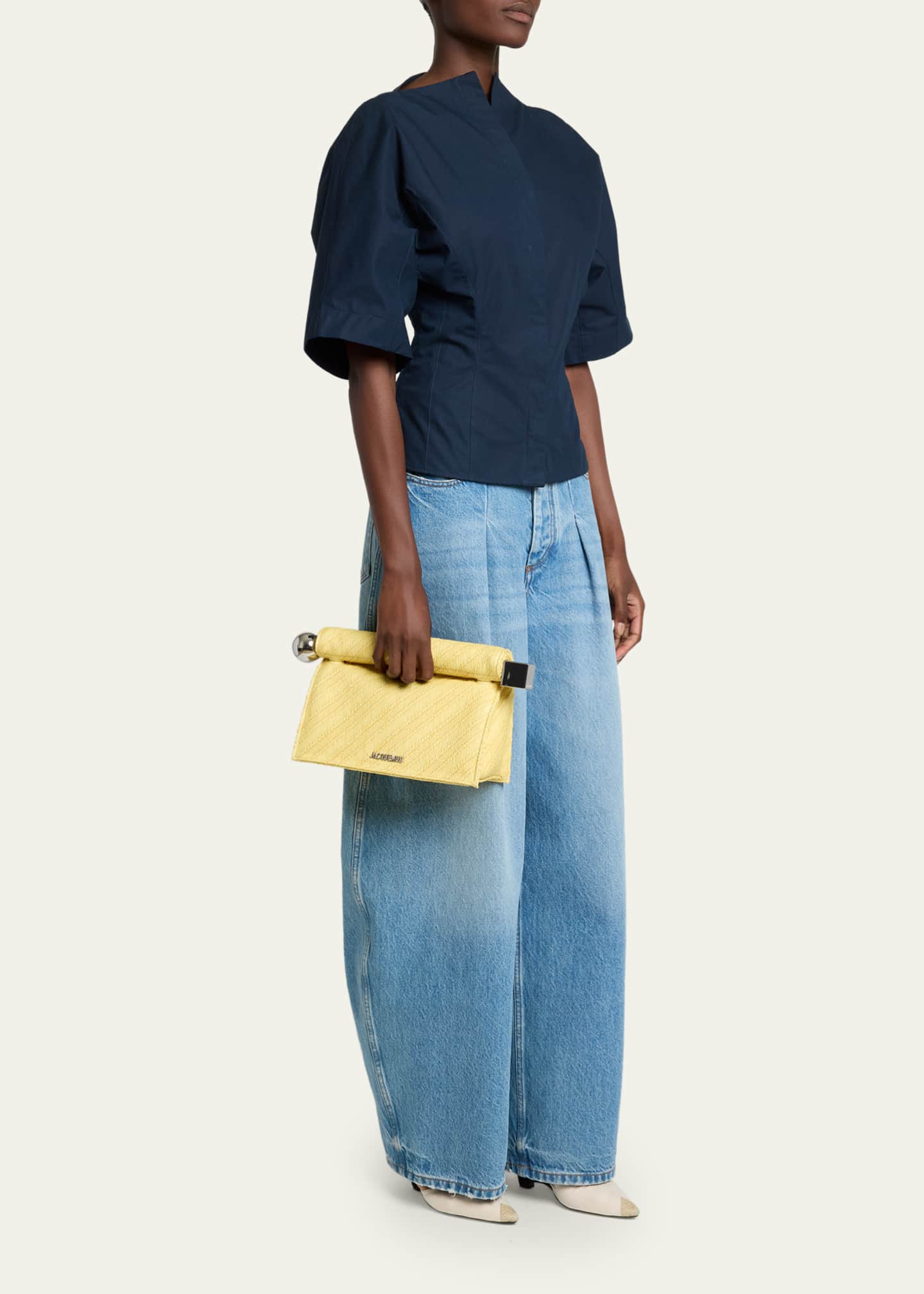 Jacquemus La Pochette Rond Carre Rolled Clutch Bag - Bergdorf Goodman