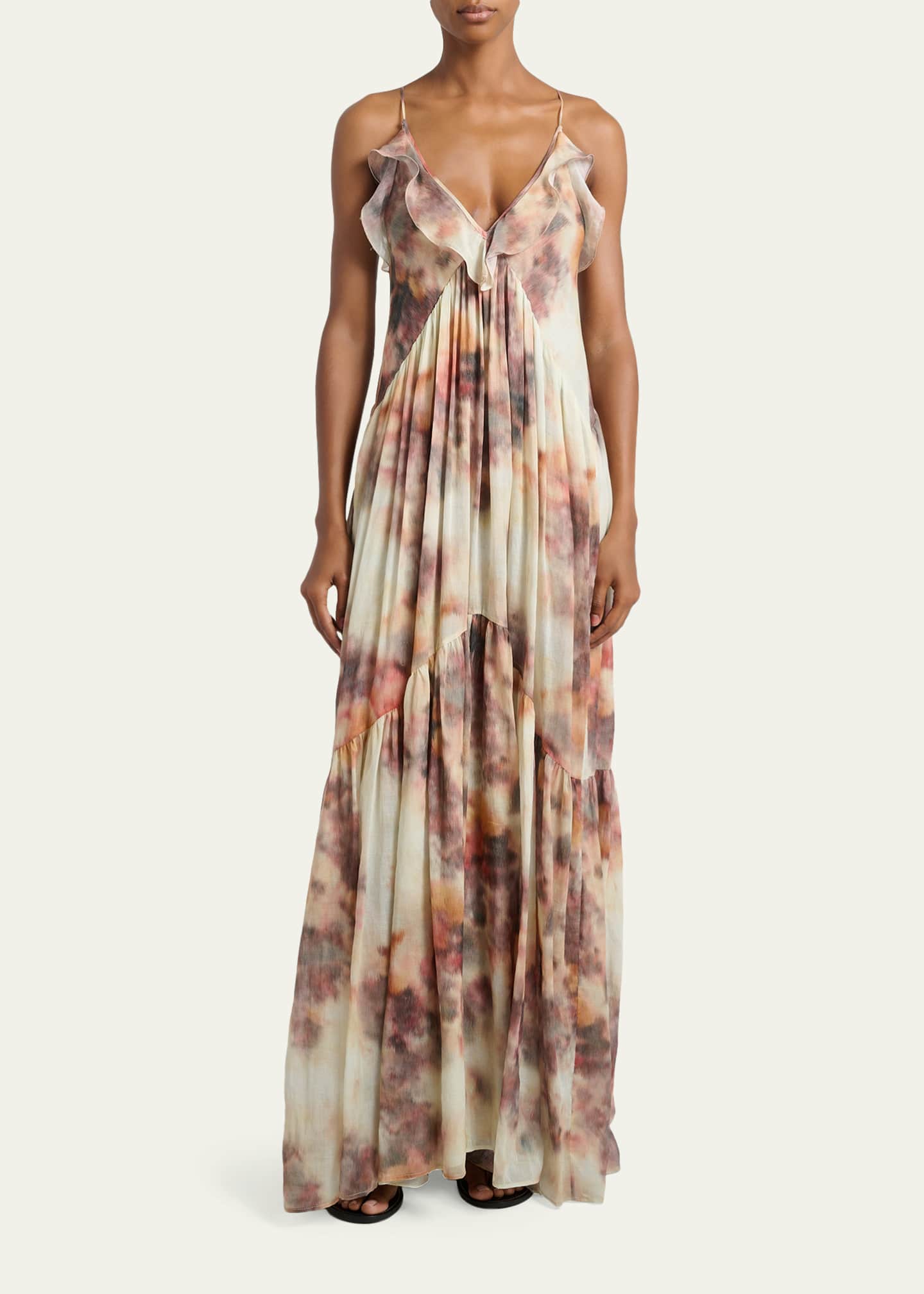 isabel marant maxi dress Isabel Marant, Agathe gathered silk maxi dress, Women, Black, XXS, Dresses
