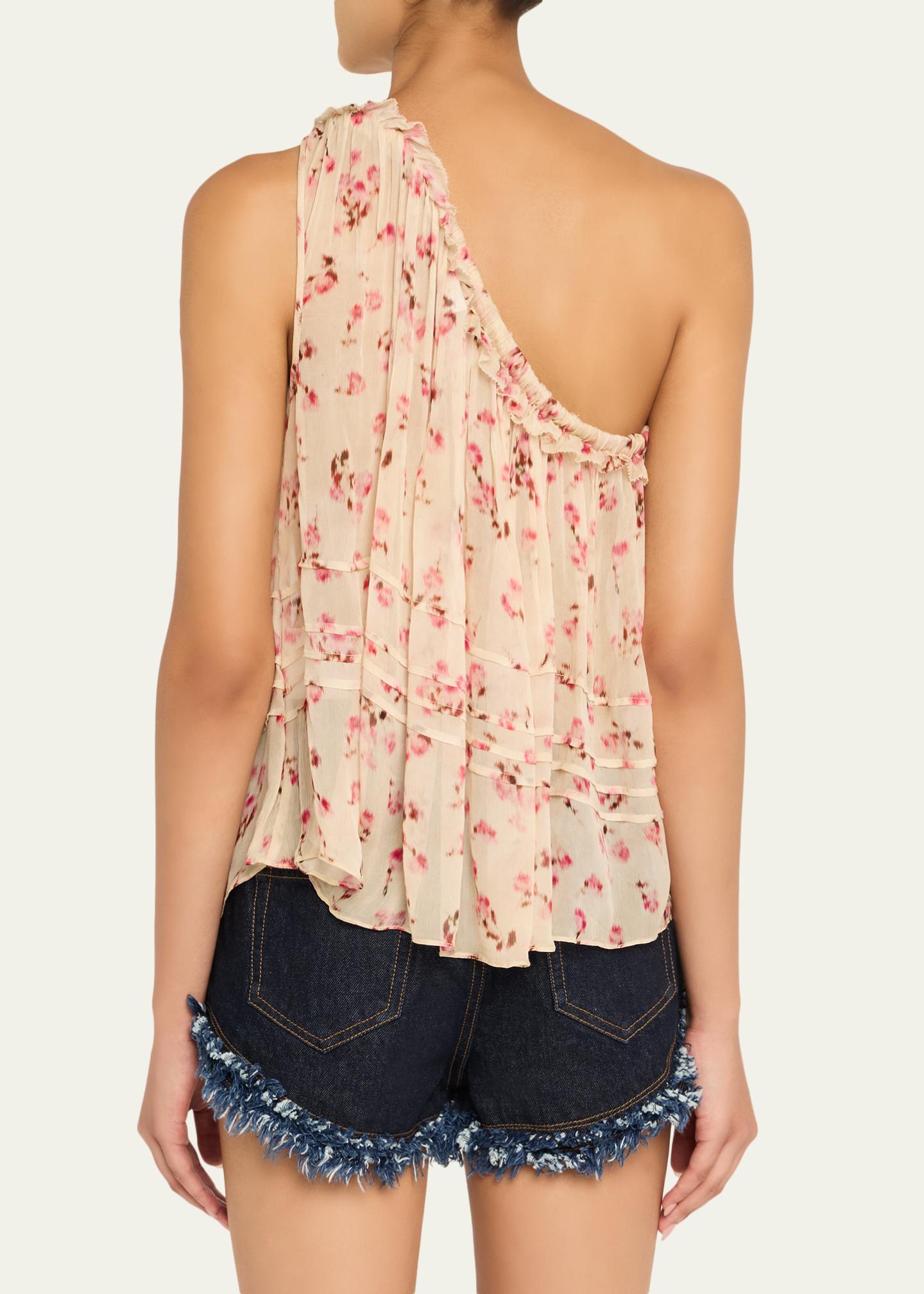 Etoile Isabel Marant Loeva Floral One-Shoulder Top - Bergdorf Goodman