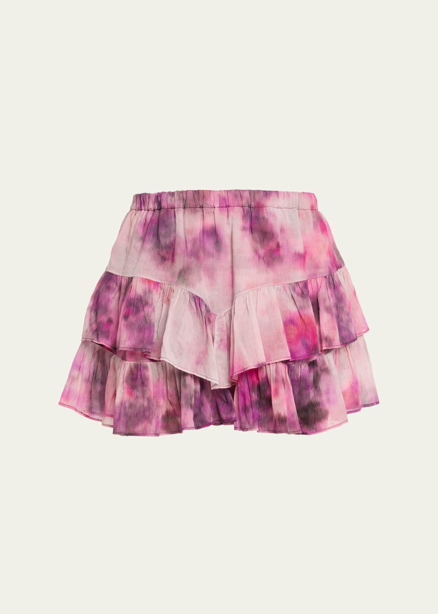 Etoile Isabel Marant Jocadia Tie-Dye Cotton Ruffle Mini Skirt