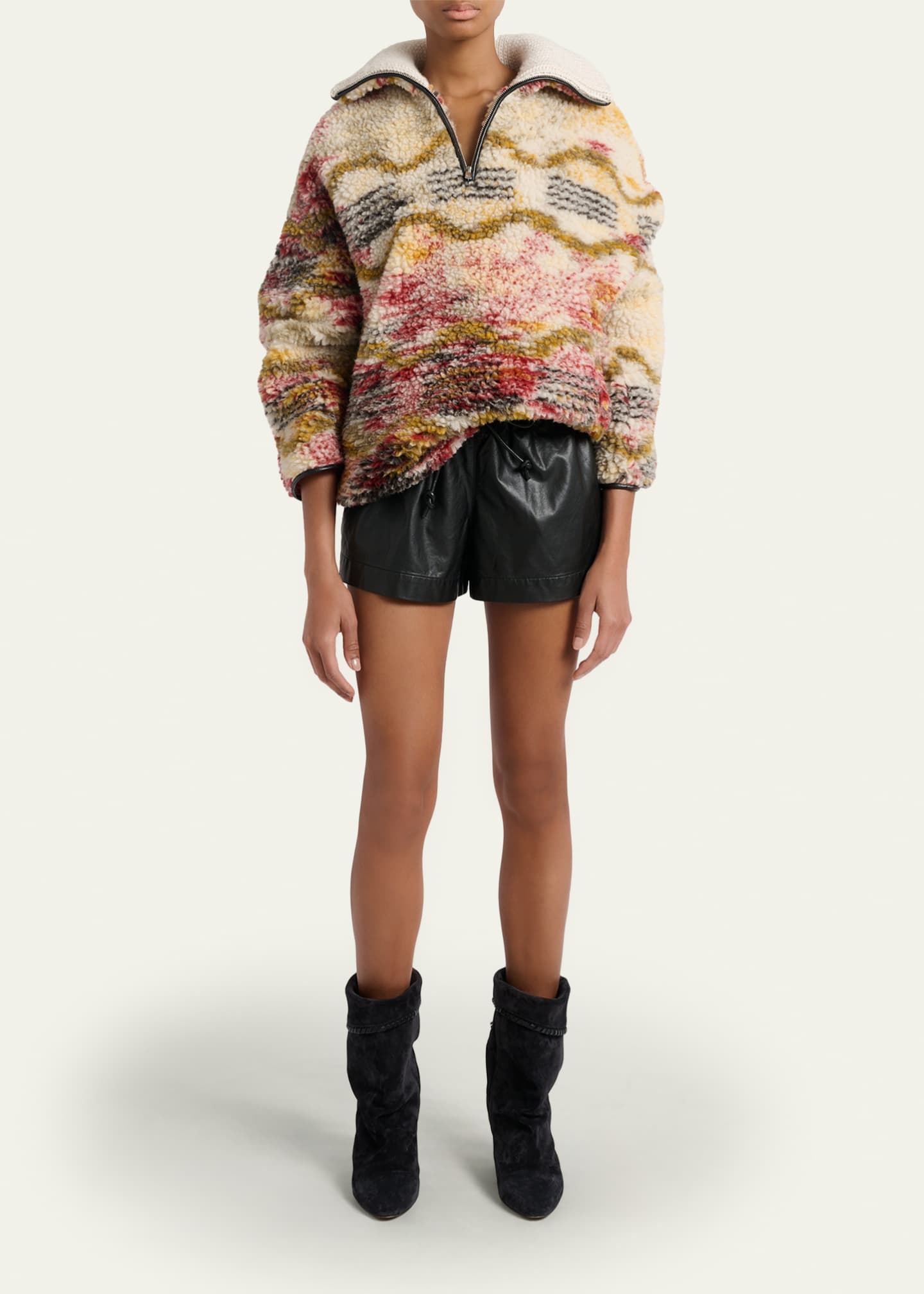 Etoile Isabel Marant Marner Cloud-Print Oversized Fleece Jacket