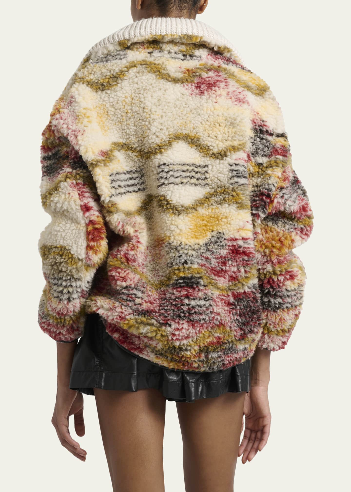 Etoile Isabel Marant Marner Cloud-Print Oversized Fleece Jacket