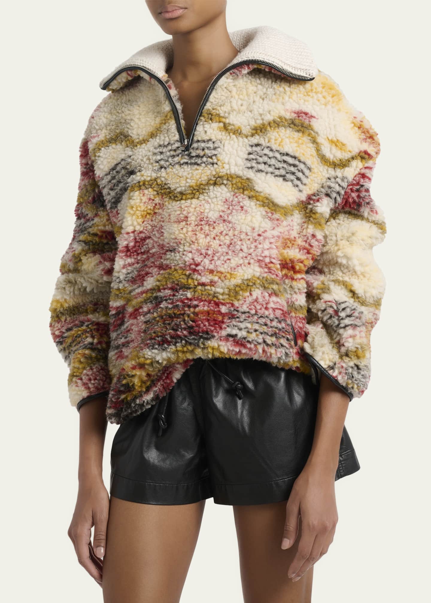 Etoile Isabel Marant Marner Cloud-Print Oversized Fleece Jacket