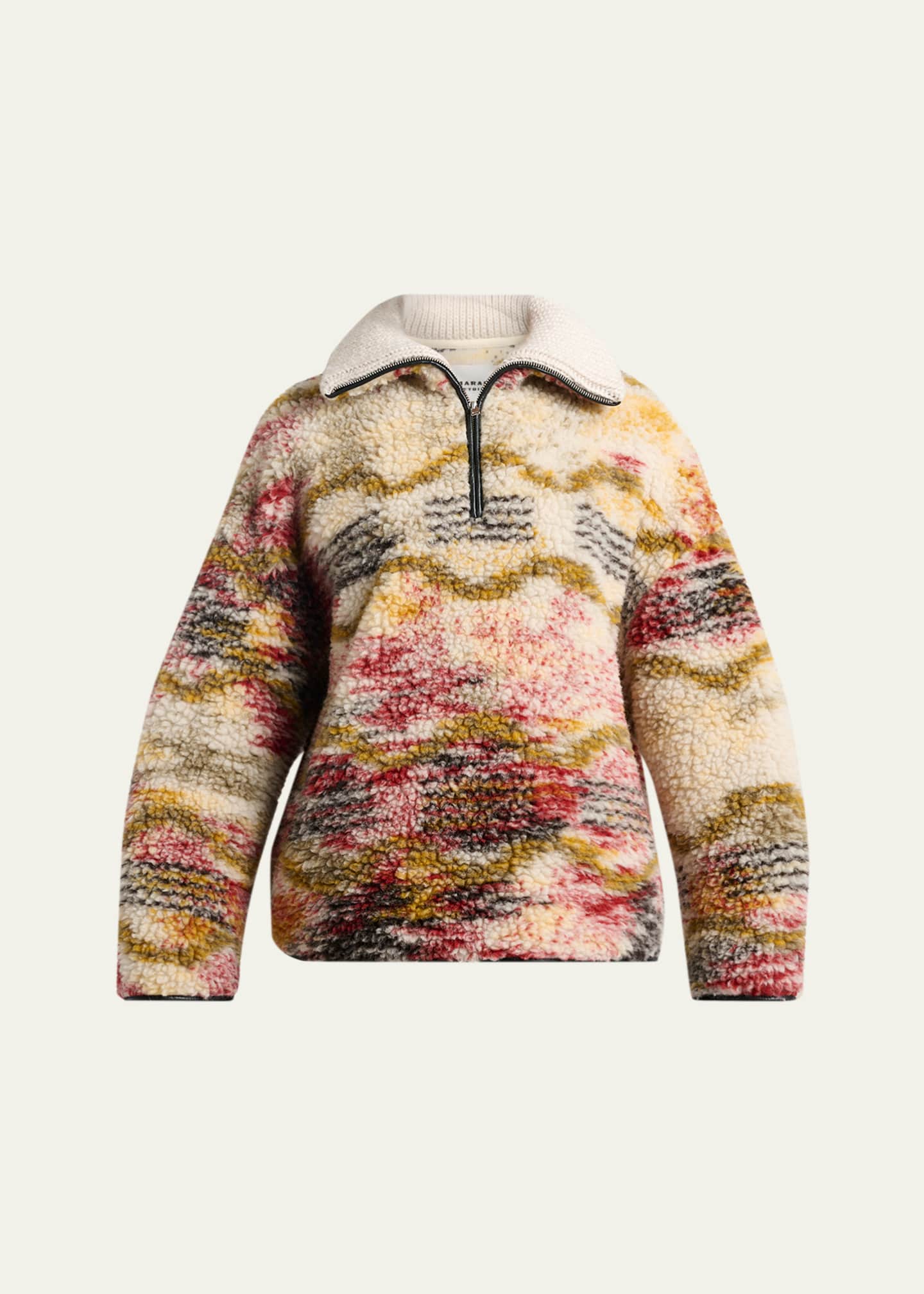 Etoile Isabel Marant Marner Cloud-Print Oversized Fleece Jacket