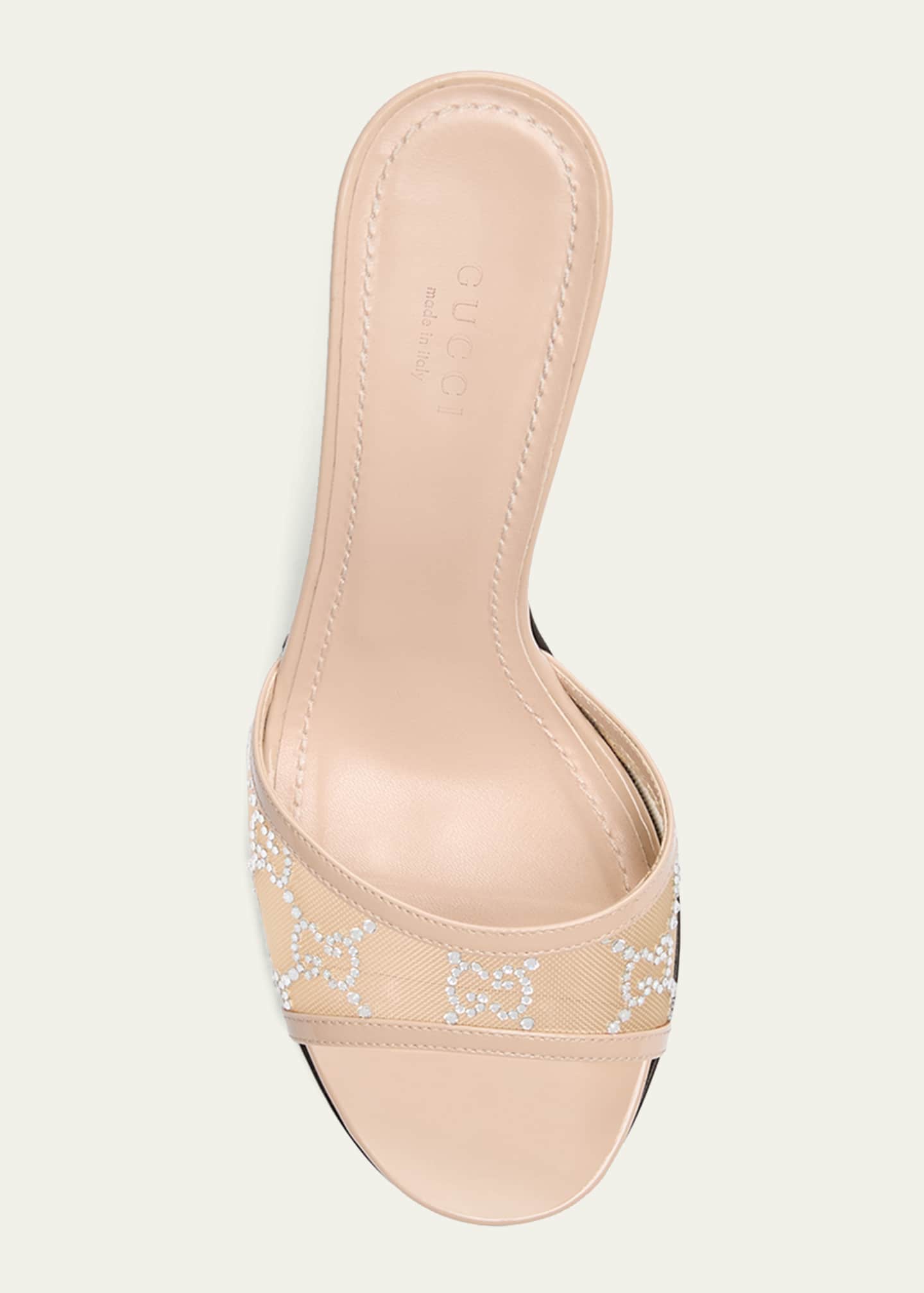Gucci Erin Jeweled Leather Stiletto Sandals - Bergdorf Goodman