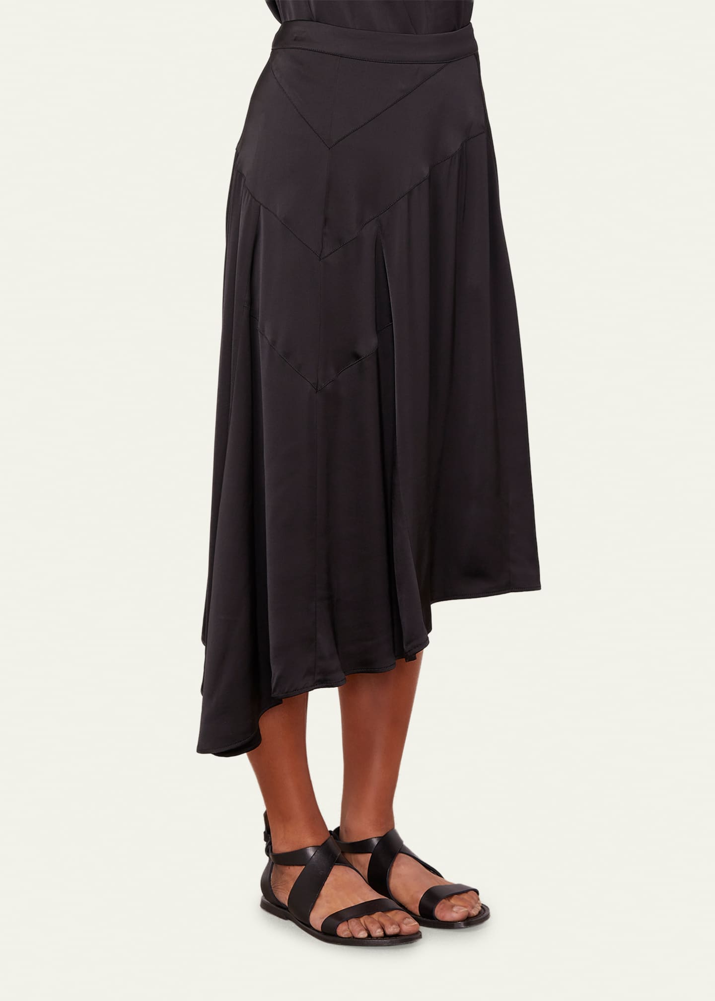 Officine Generale Anisea Flared Asymmetric Midi Skirt - Bergdorf