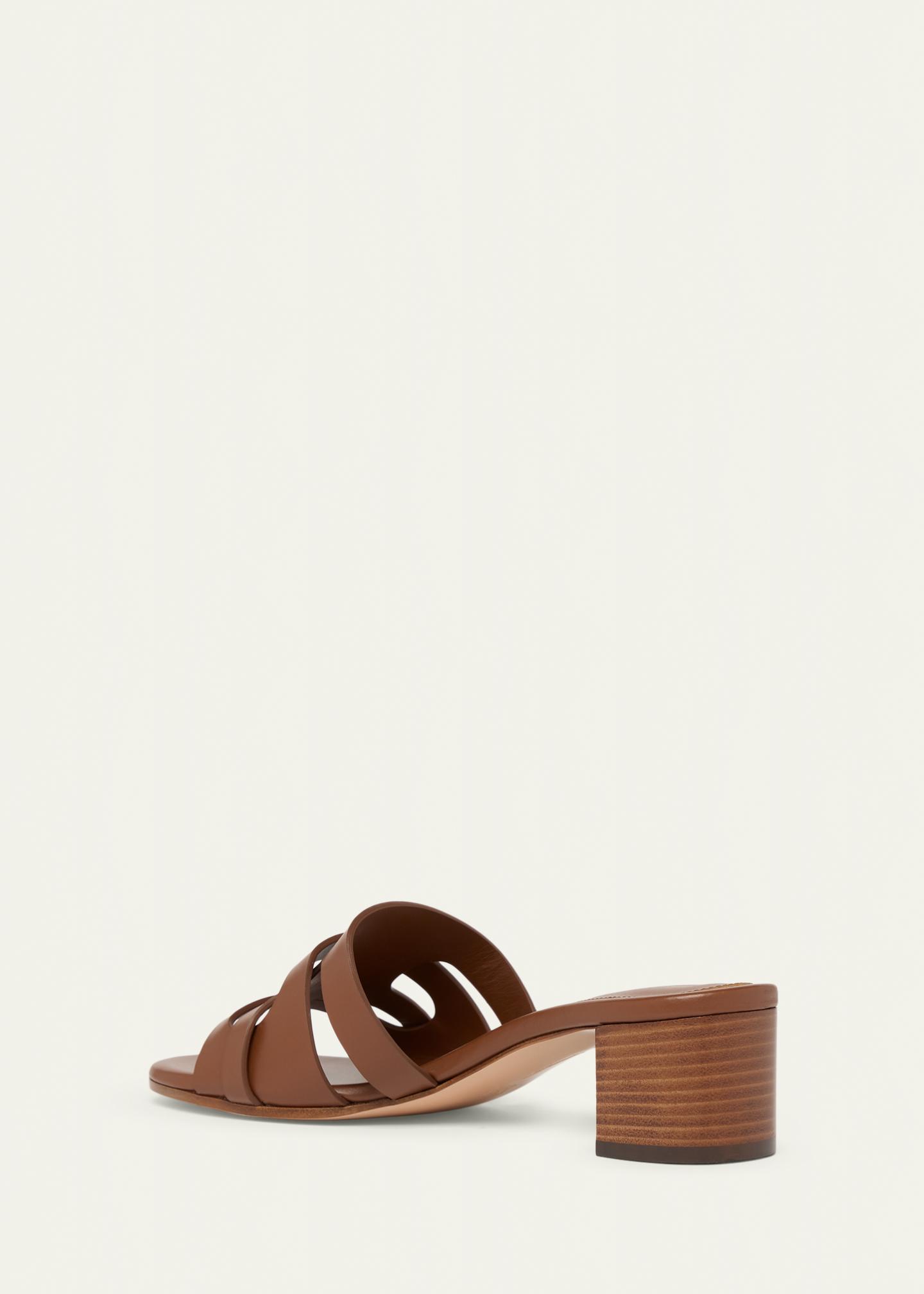 Gianvito Rossi 45mm Calfskin Leather Mule Sandals - Bergdorf Goodman
