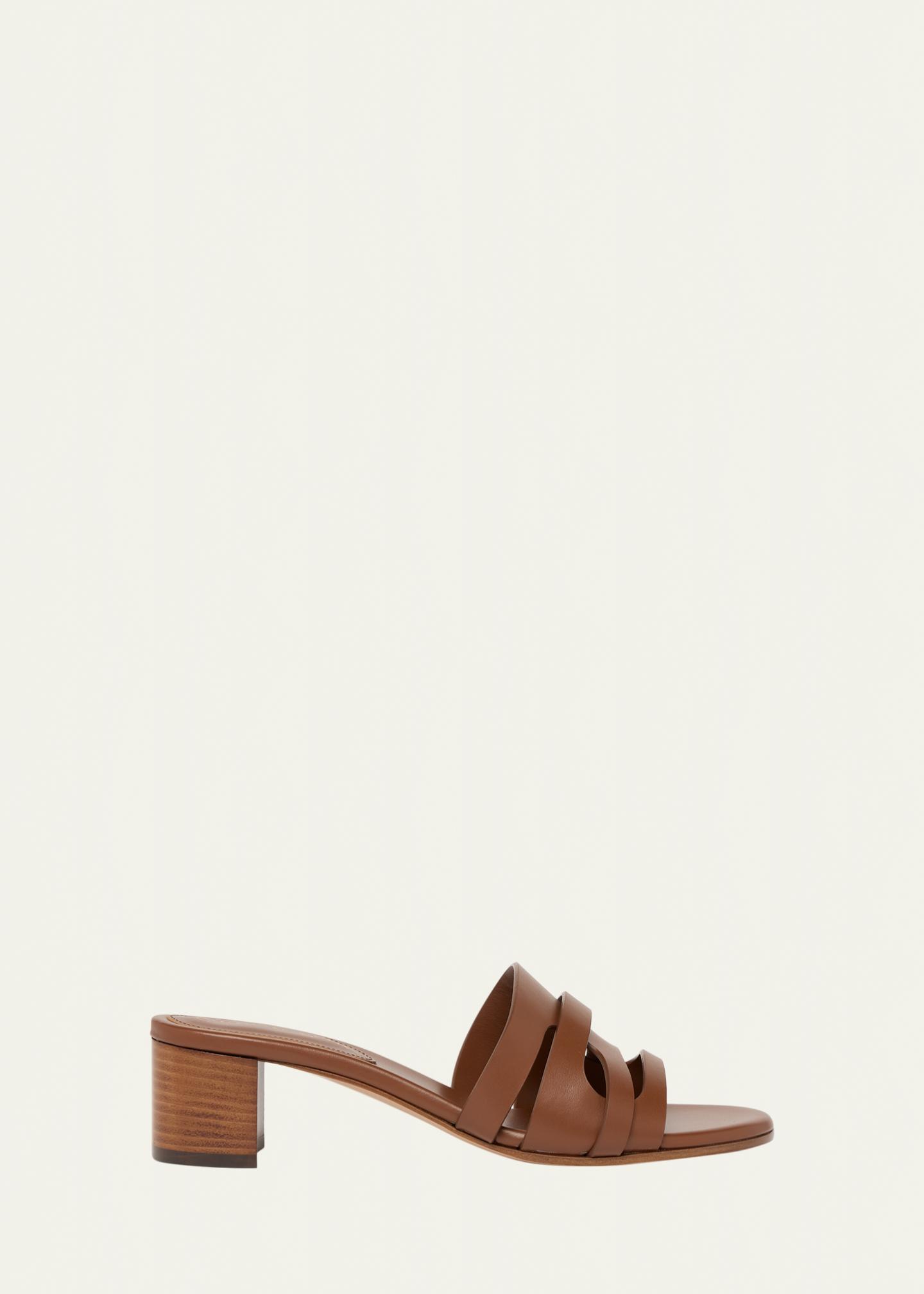 Gianvito Rossi 45mm Calfskin Leather Mule Sandals - Bergdorf Goodman