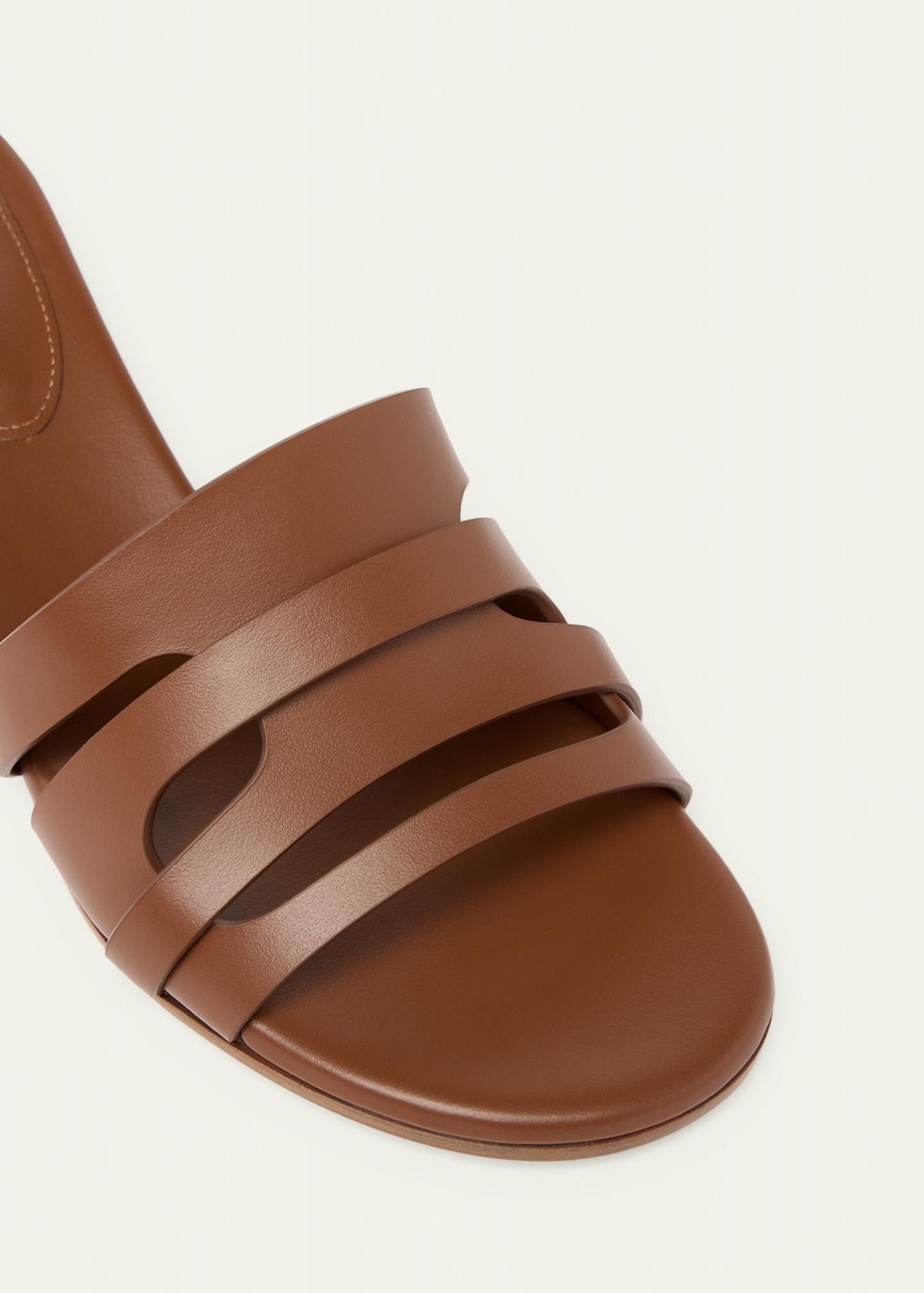 Gianvito Rossi 45mm Calfskin Leather Mule Sandals - Bergdorf Goodman