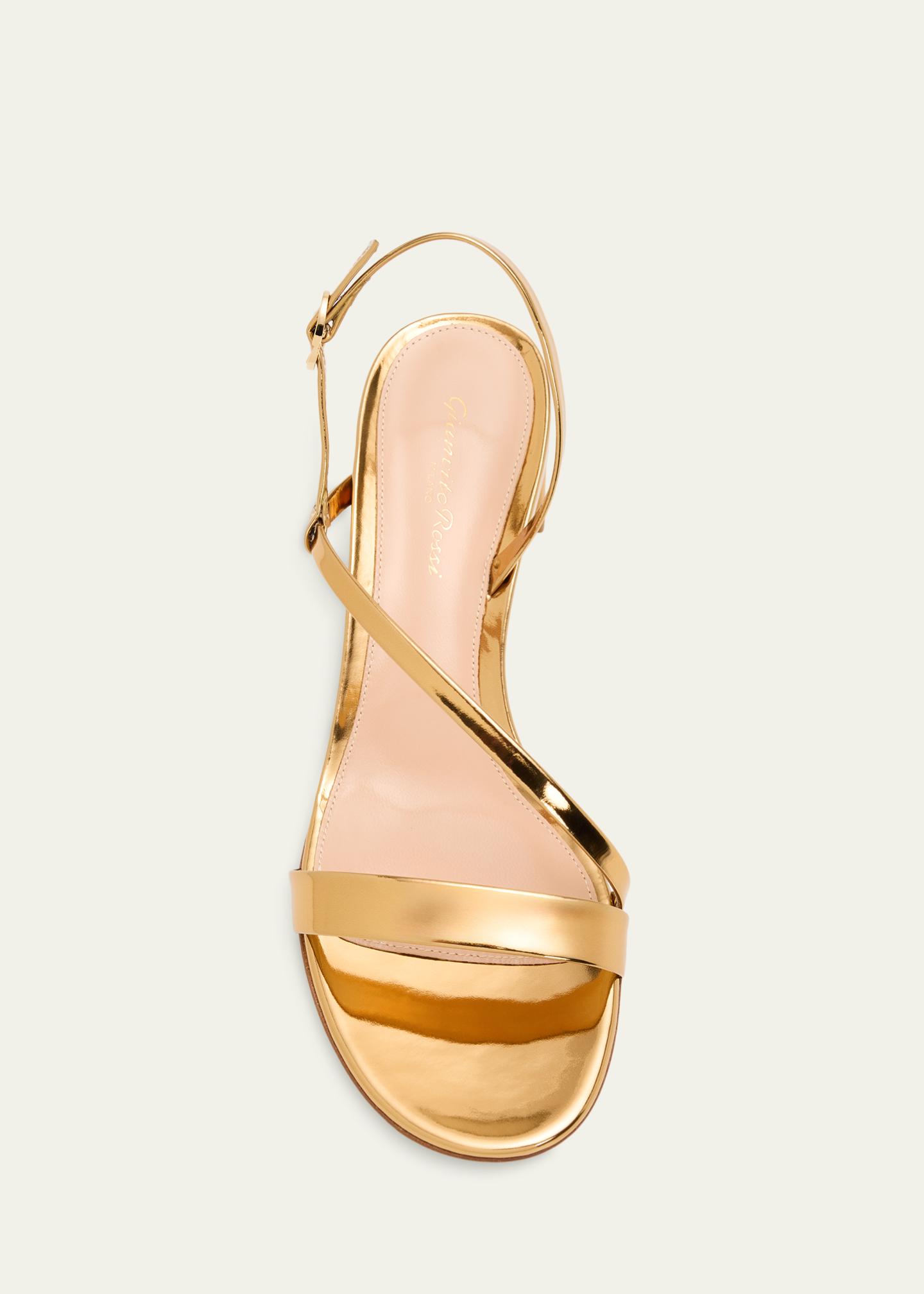 Gianvito Rossi 45mm Betsy Metallic Leather Sandals - Bergdorf Goodman