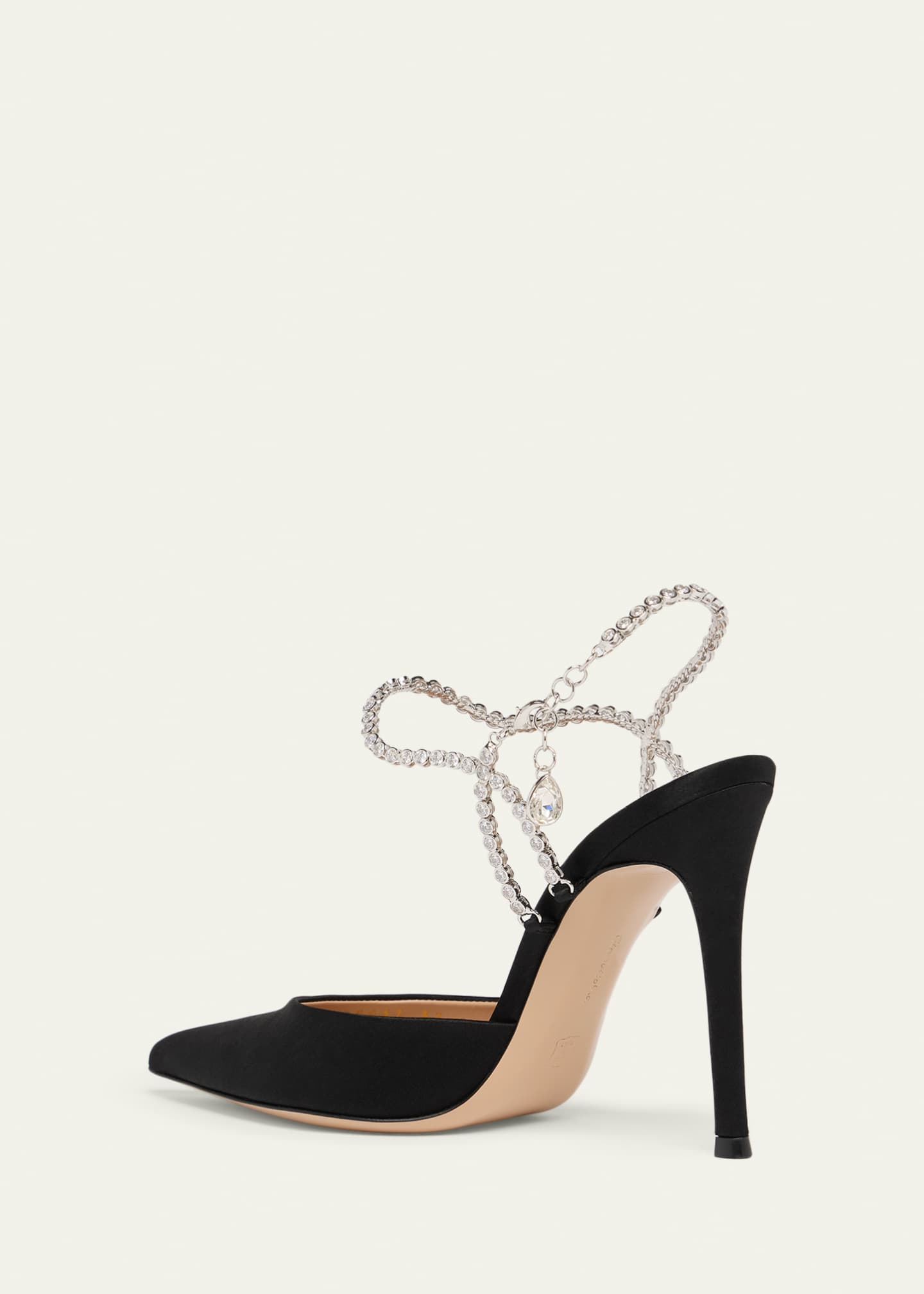 Gianvito Rossi 105mm Satin Crystal Ankle-Strap Pumps - Bergdorf