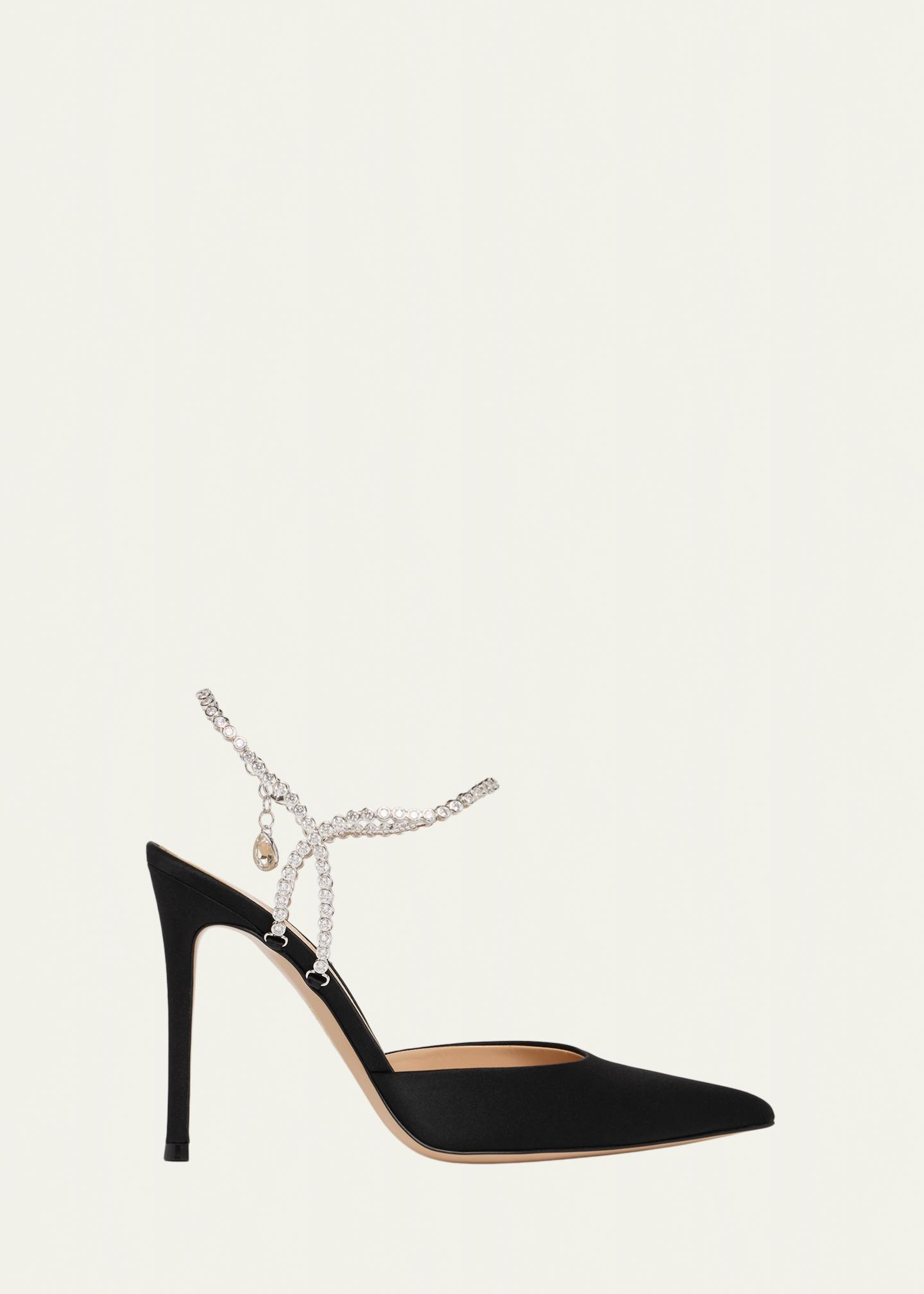 amemiyaさま 専用✨Ferragamo & gianvito rossi Gianvito Rossi 105mm Satin Crystal Ankle-Strap Pumps - Bergdorf