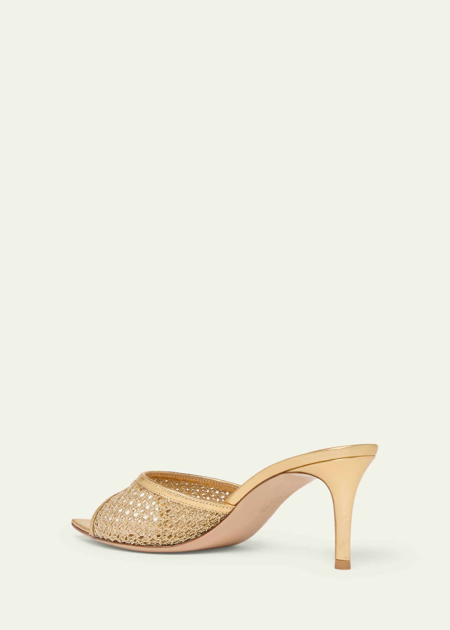 Gianvito Rossi 70mm Sienna Metallic Knit Mule Sandals - Bergdorf