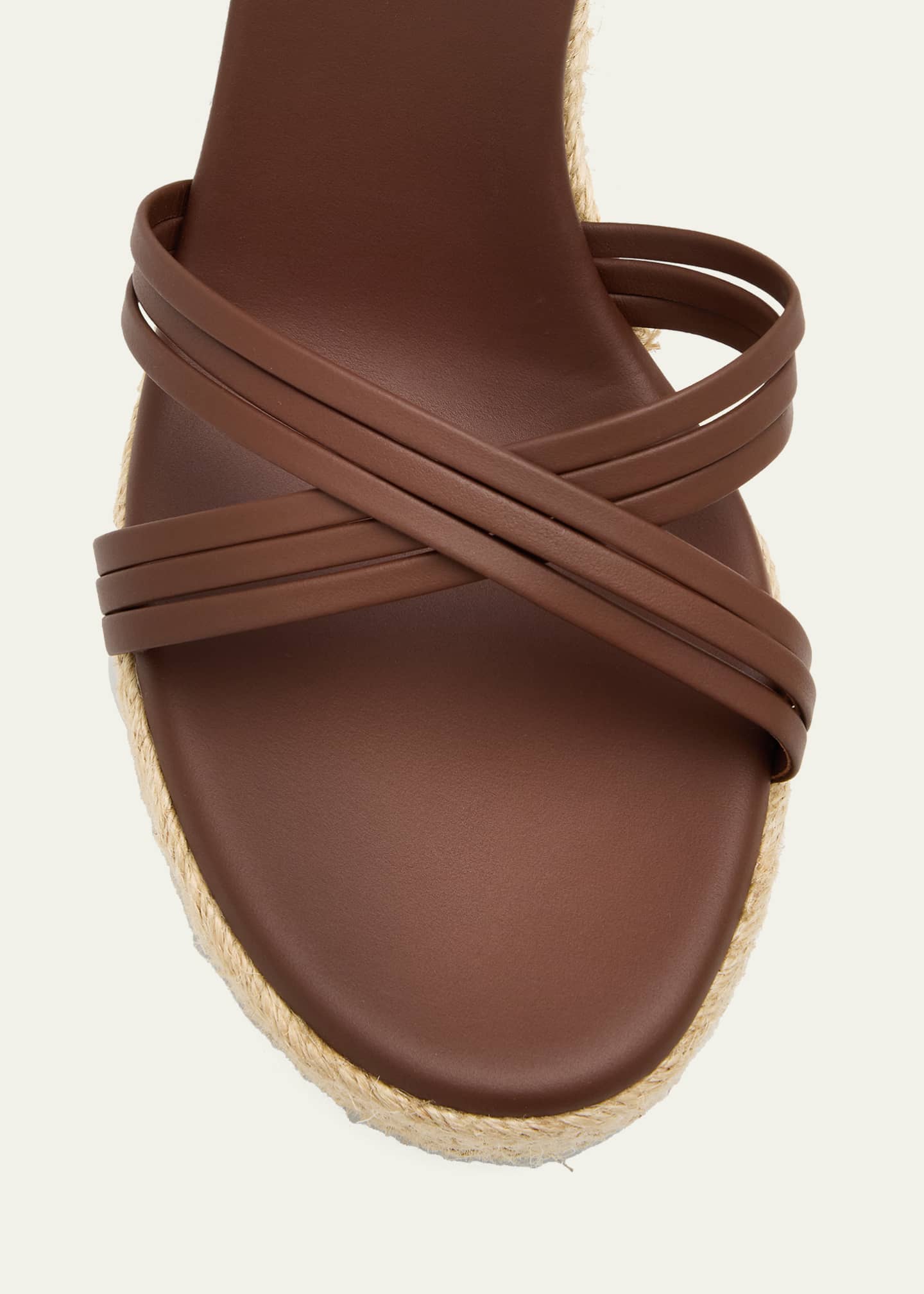 Gianvito Rossi 70mm Strappy Leather Espadrille Platform Sandals