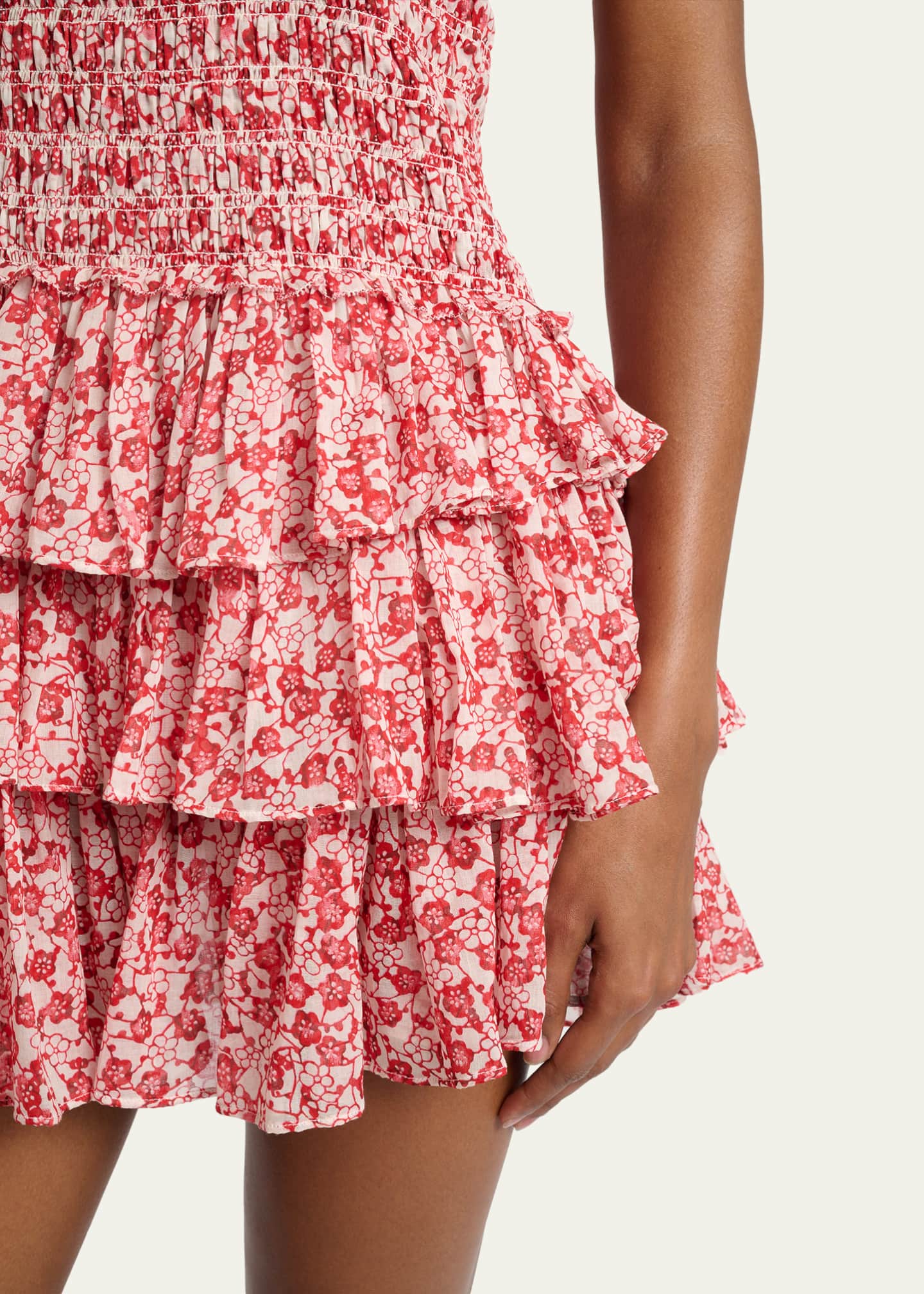 Etoile Isabel Marant Elodie Floral-Print Smocked Ruffle Mini Dress -  Bergdorf Goodman