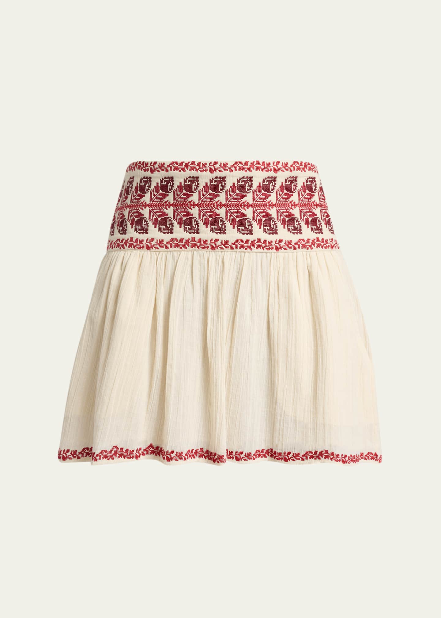 Etoile Isabel Marant Picadilia Embroidered Cotton Gauze Mini Skirt