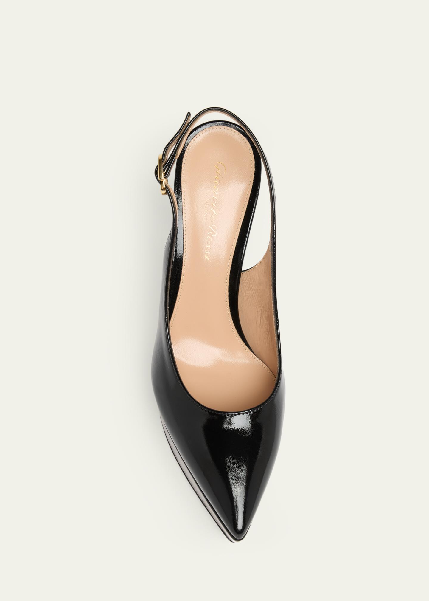 Gianvito Rossi 85mm Dasha Patent Leather Platform Slingback Pumps 