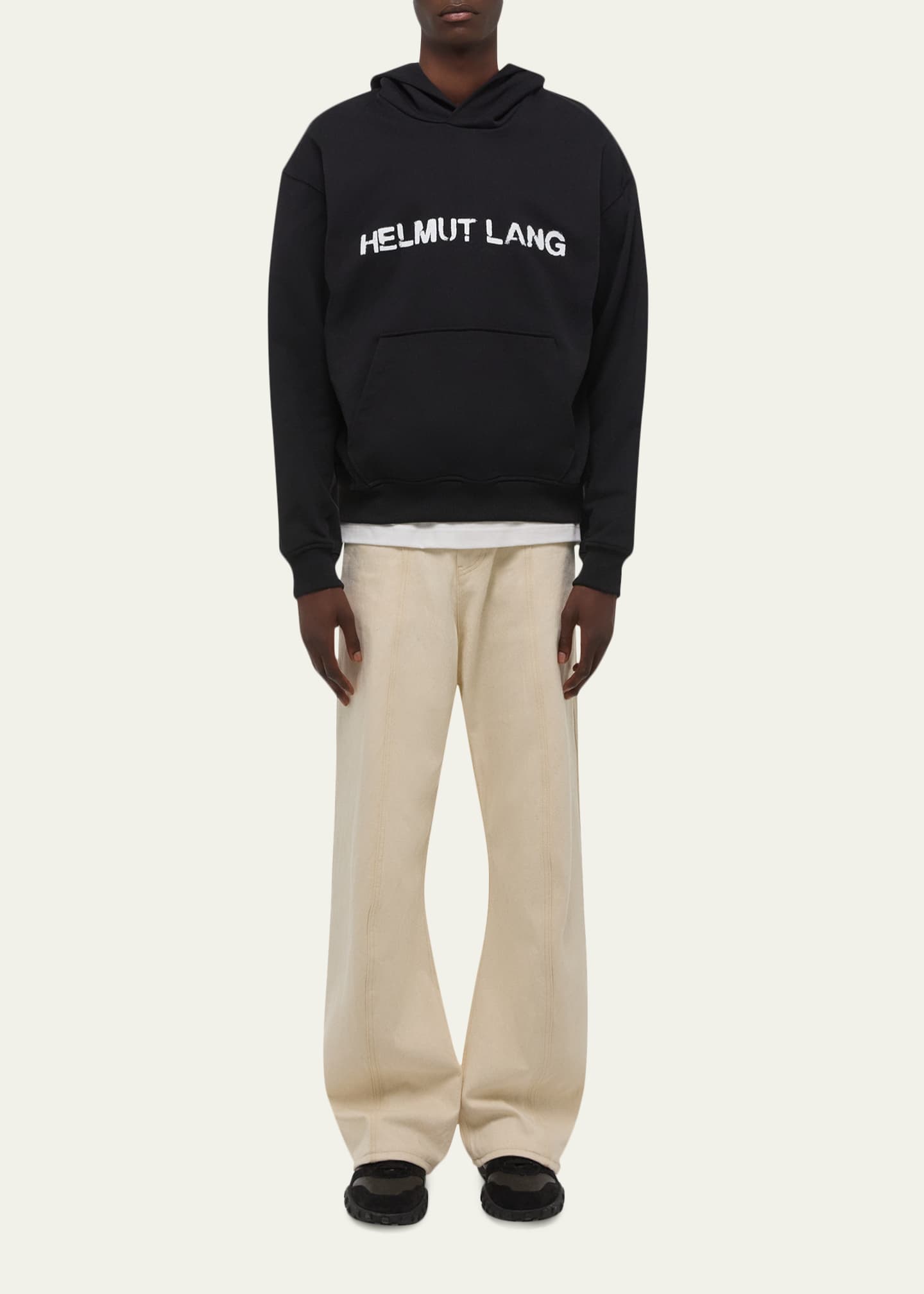 Helmut Lang Men's Relaxed-Fit Stencil Cotton Hoodie - Bergdorf Goodman