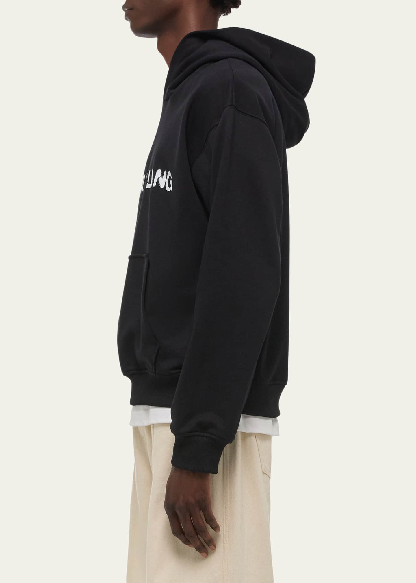 Helmut Lang Men's Relaxed-Fit Stencil Cotton Hoodie - Bergdorf Goodman