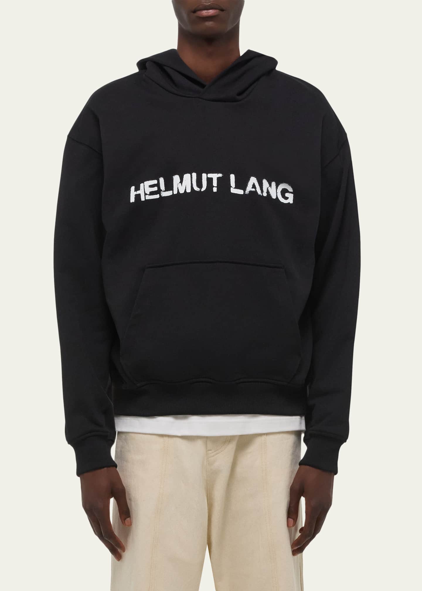 Helmut Lang Men's Relaxed-Fit Stencil Cotton Hoodie - Bergdorf Goodman
