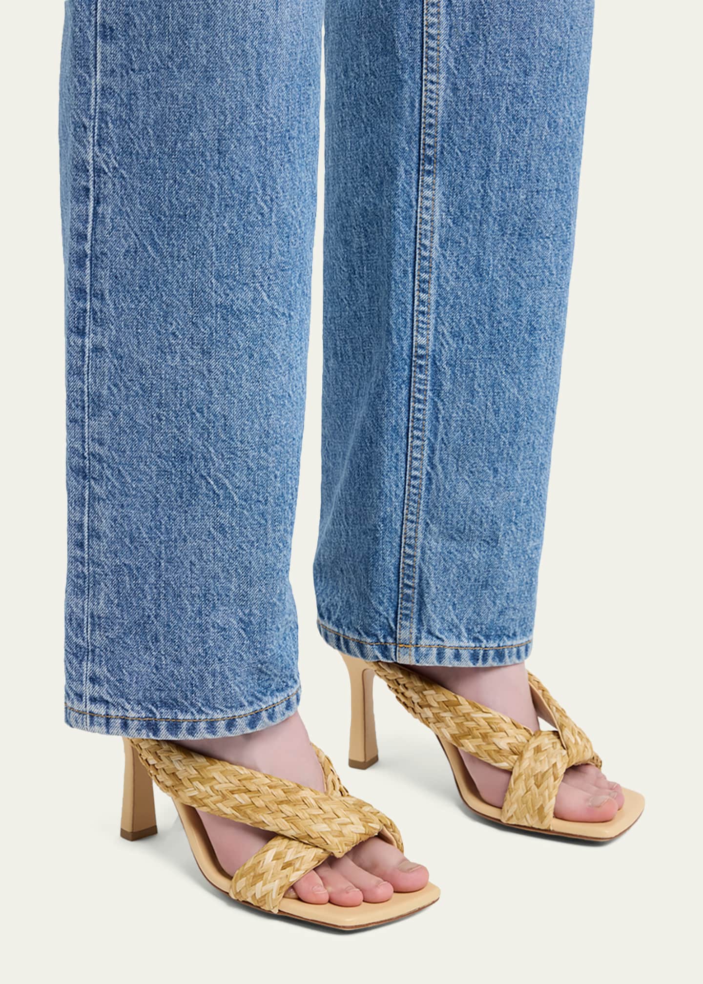 Bottega Veneta Riva Braided Raffia Mule Sandals - Bergdorf Goodman