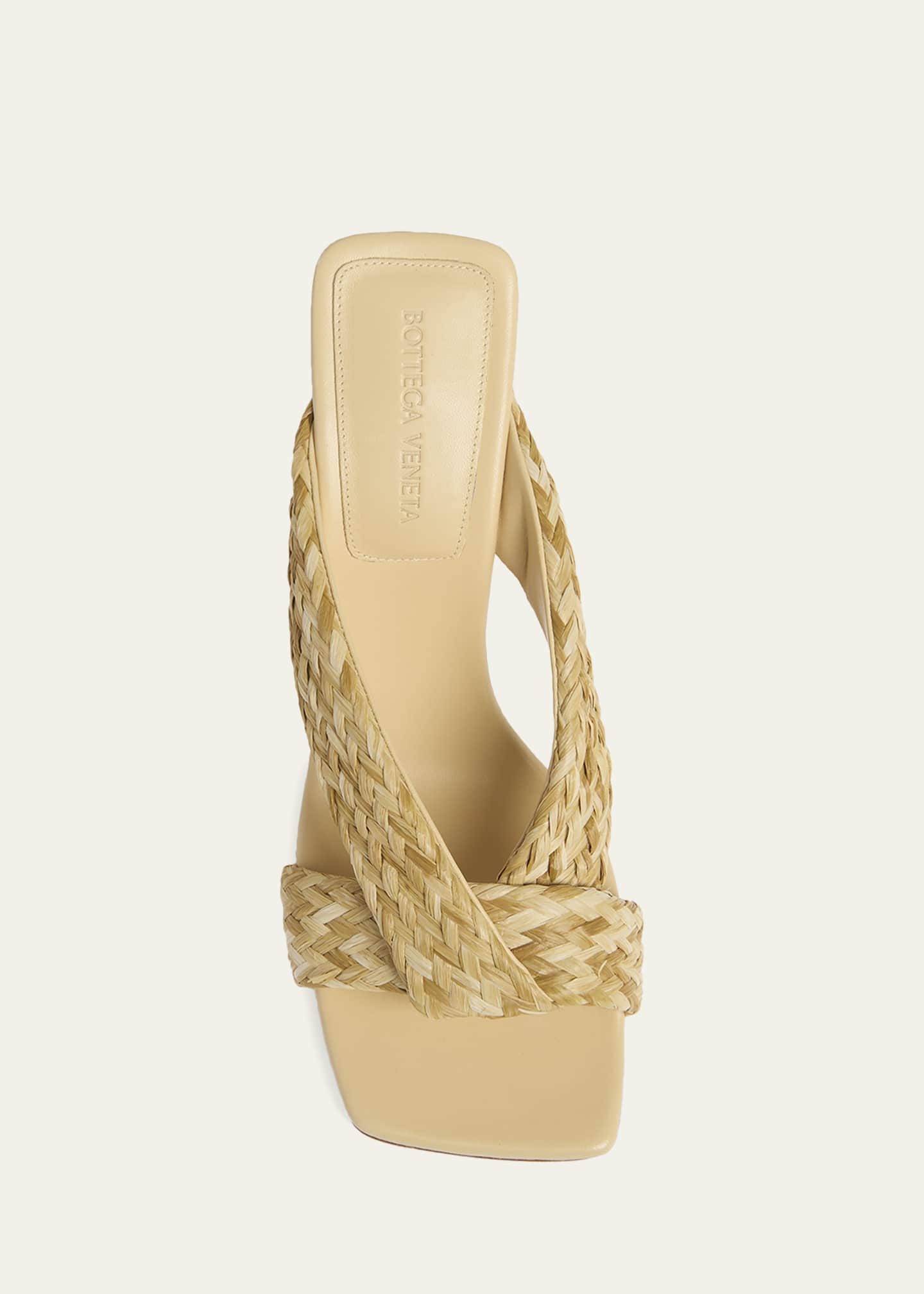Bottega Veneta Riva Braided Raffia Mule Sandals - Bergdorf Goodman