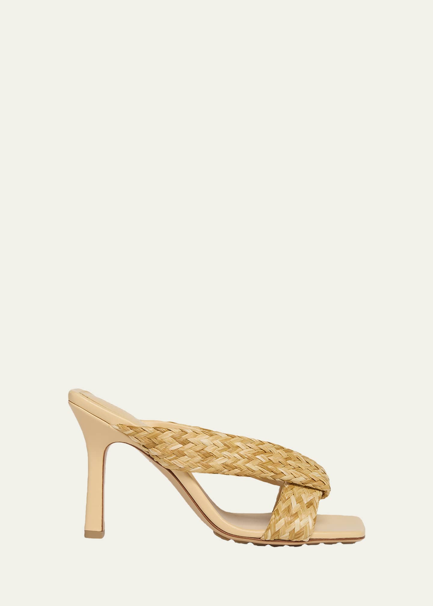 Bottega Veneta Riva Braided Raffia Mule Sandals - Bergdorf Goodman
