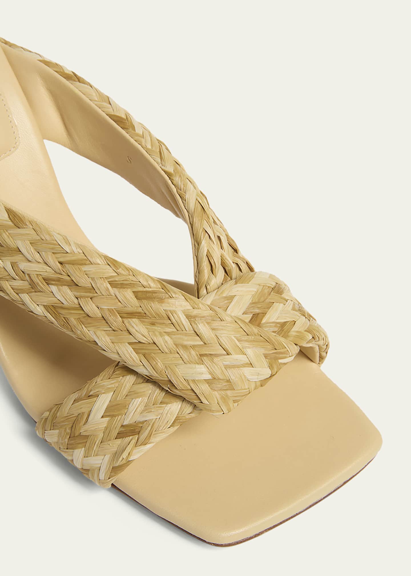 Bottega Veneta Riva Braided Raffia Mule Sandals - Bergdorf Goodman